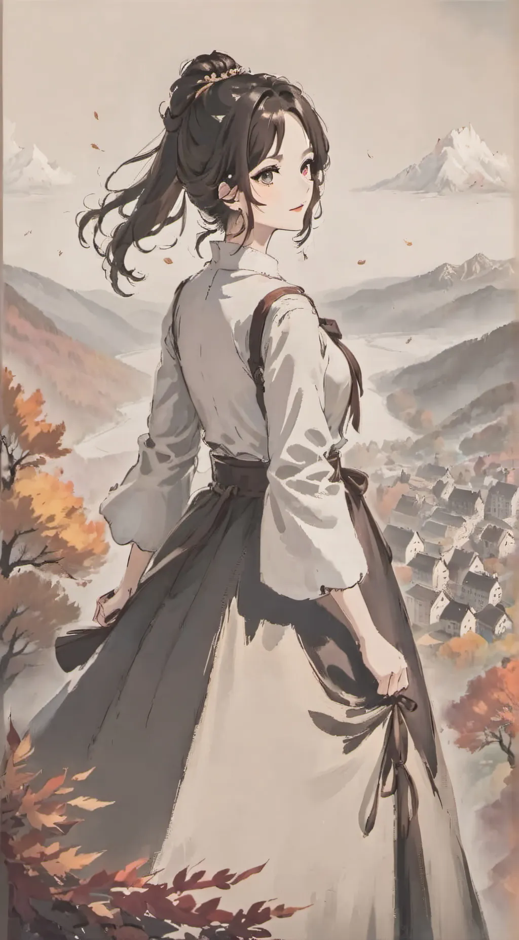 ai character: Autumn background