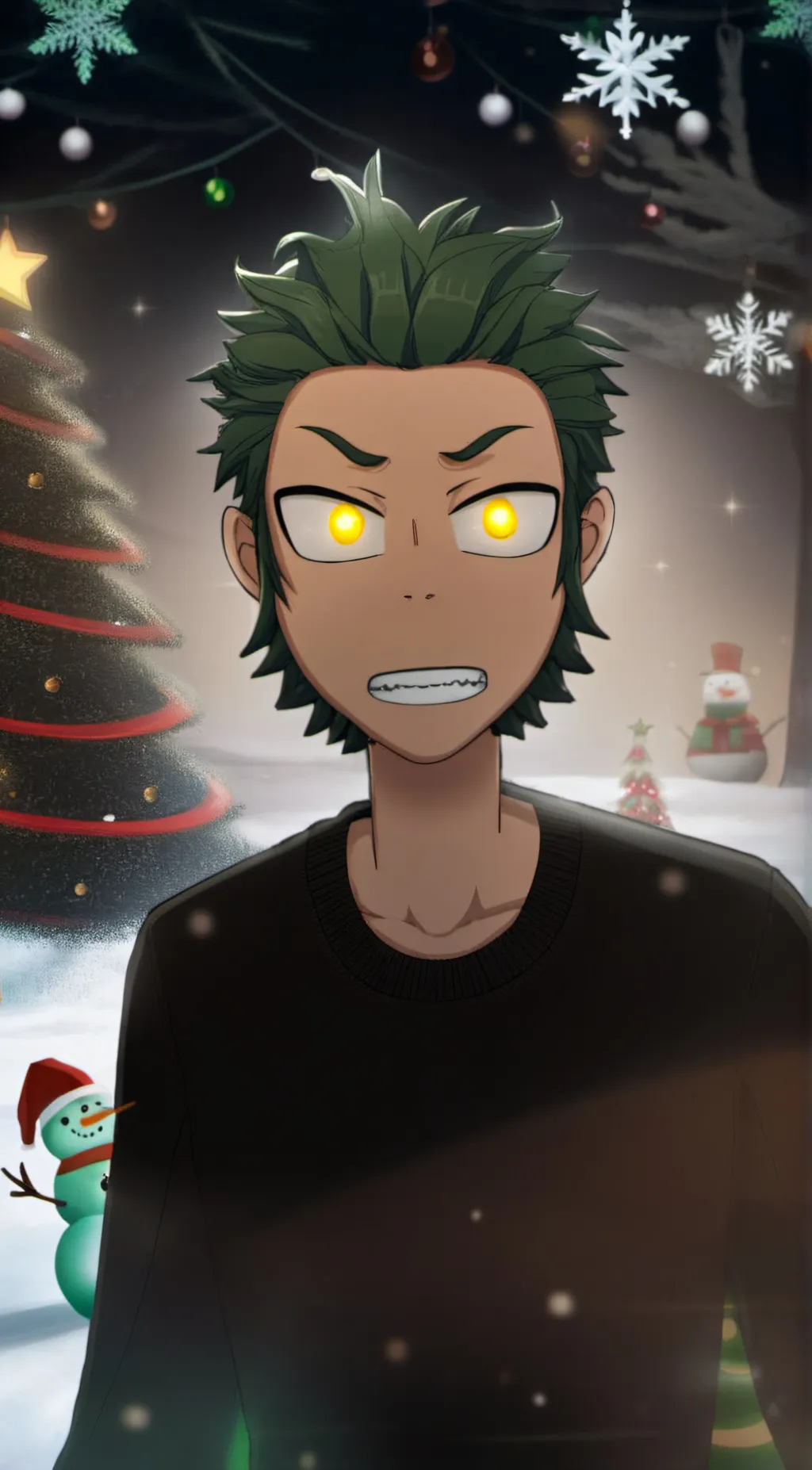 ai character: Grinch  background