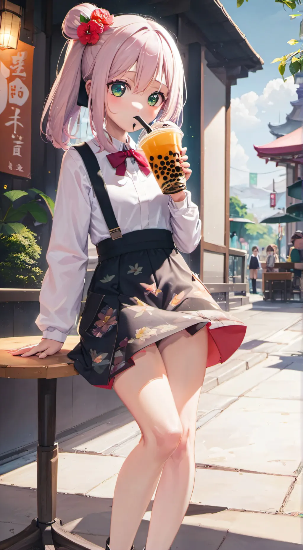 ai character: Lucy Geroge background