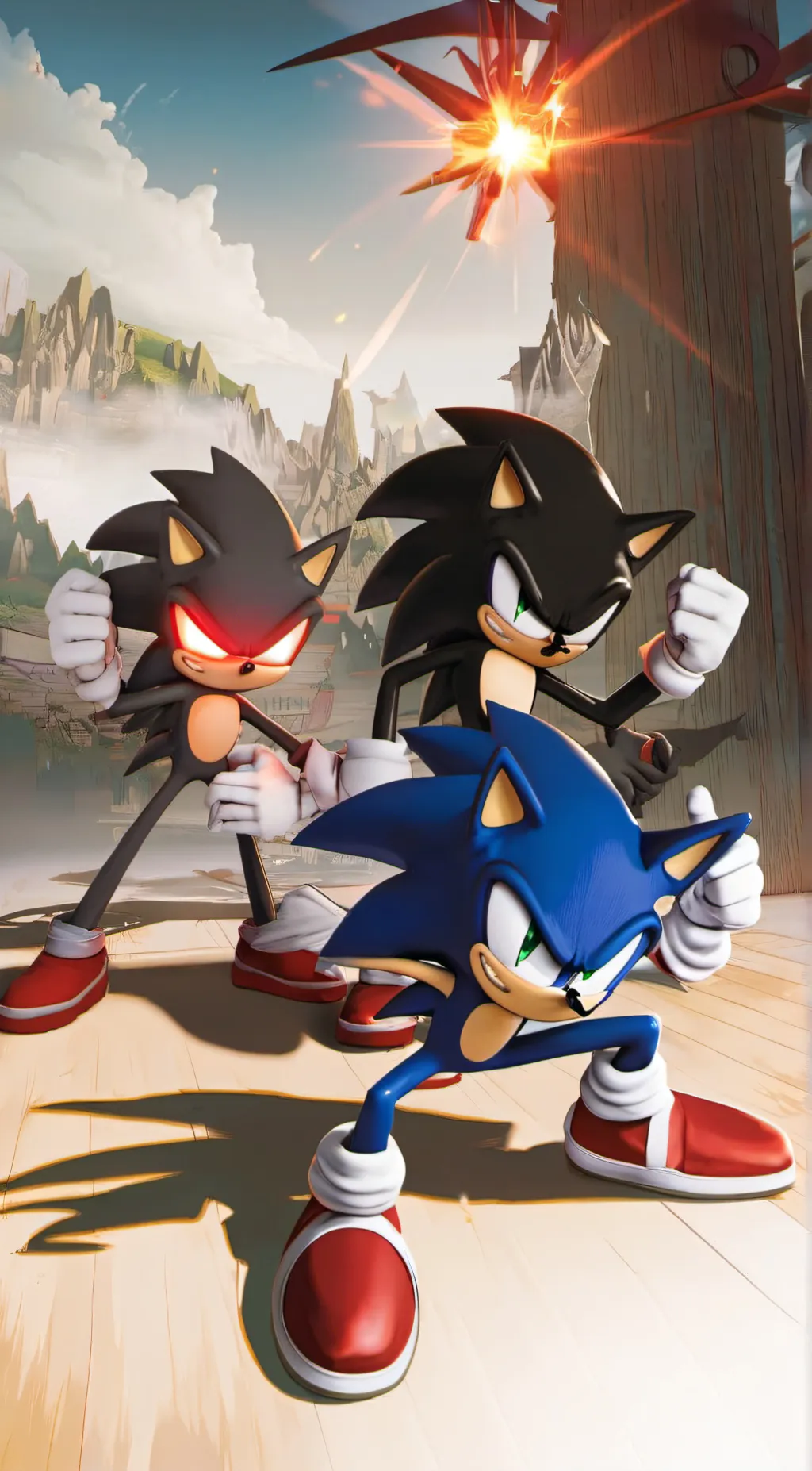 ai character: sonic prime background