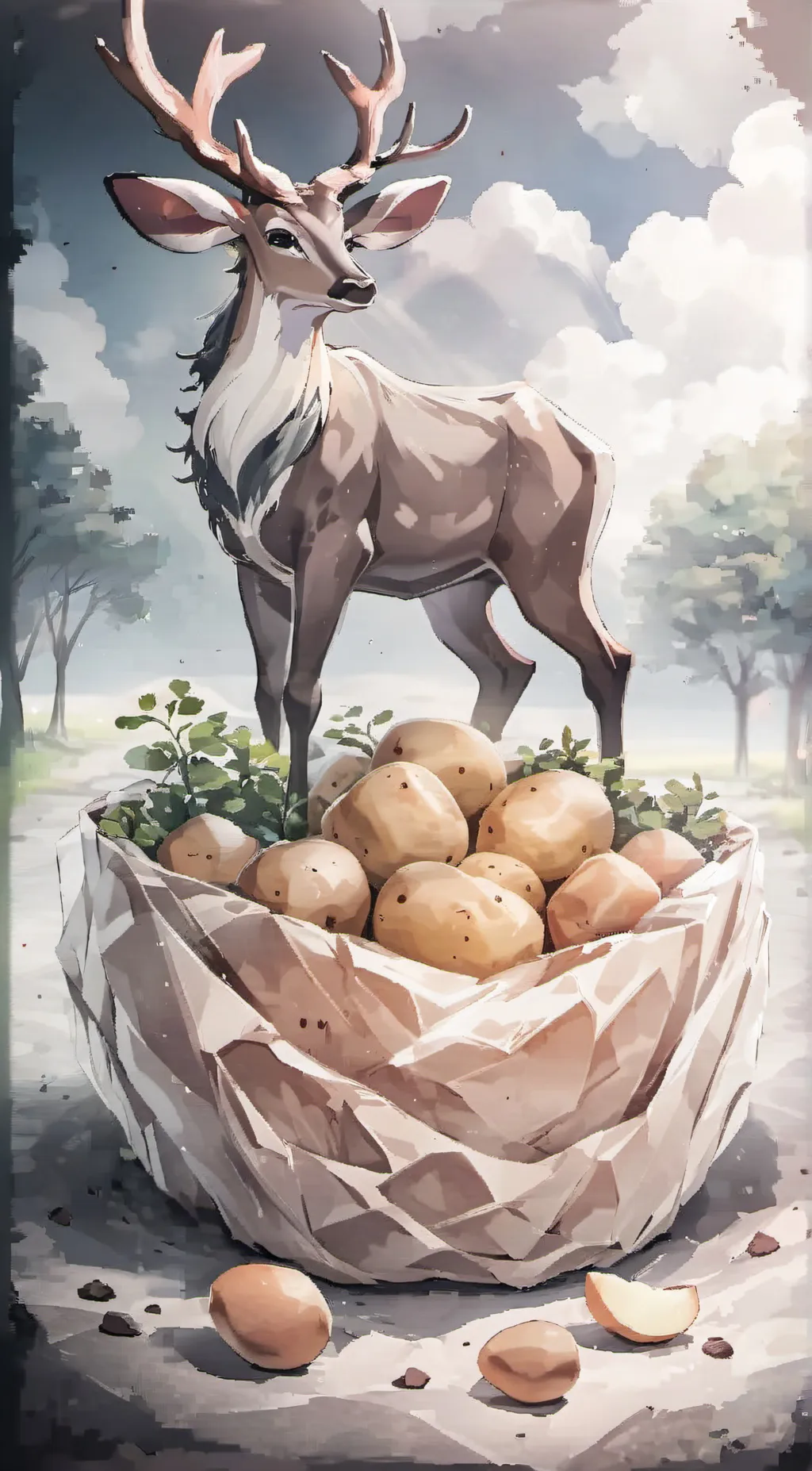 ai character: potato god background