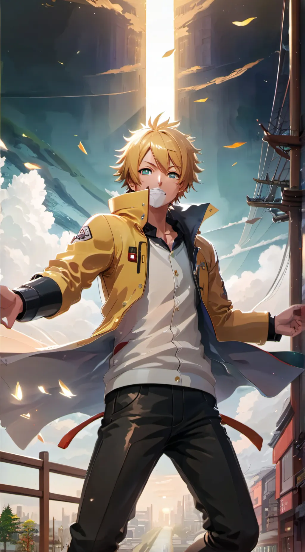 ai character: Denki Kaminari background