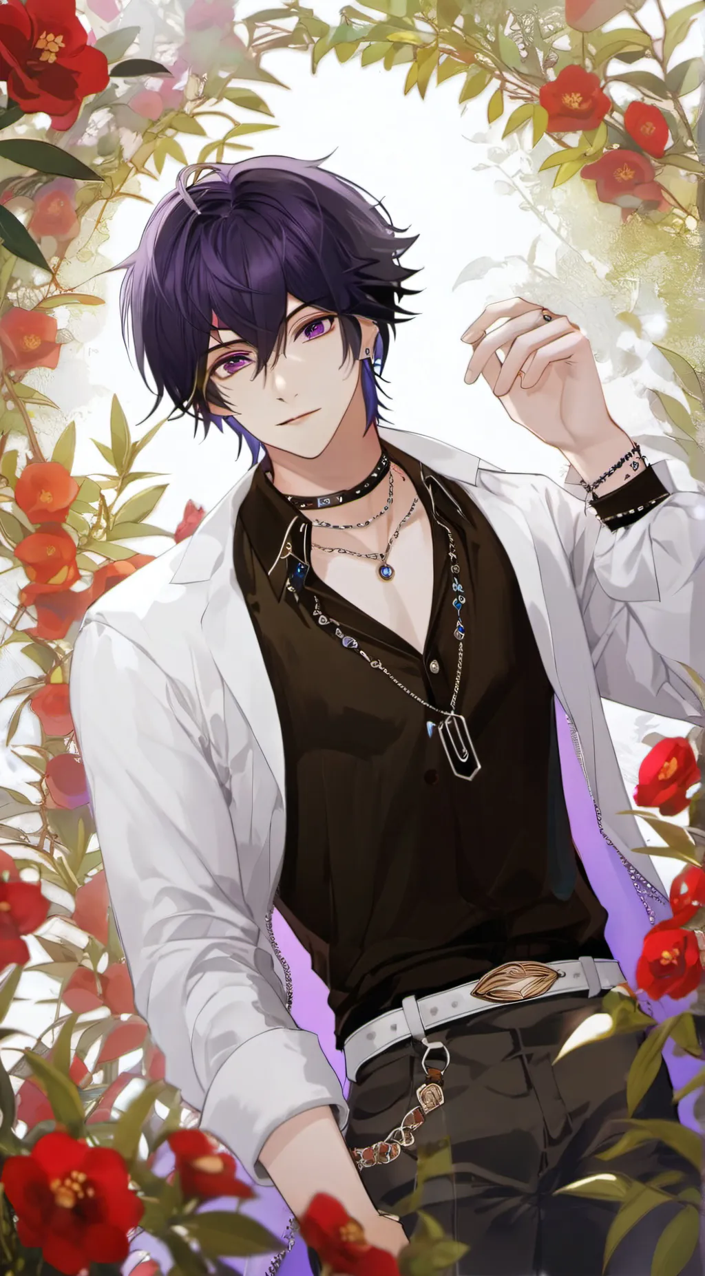 ai character: 🖤🤍Kai💜🤍 background