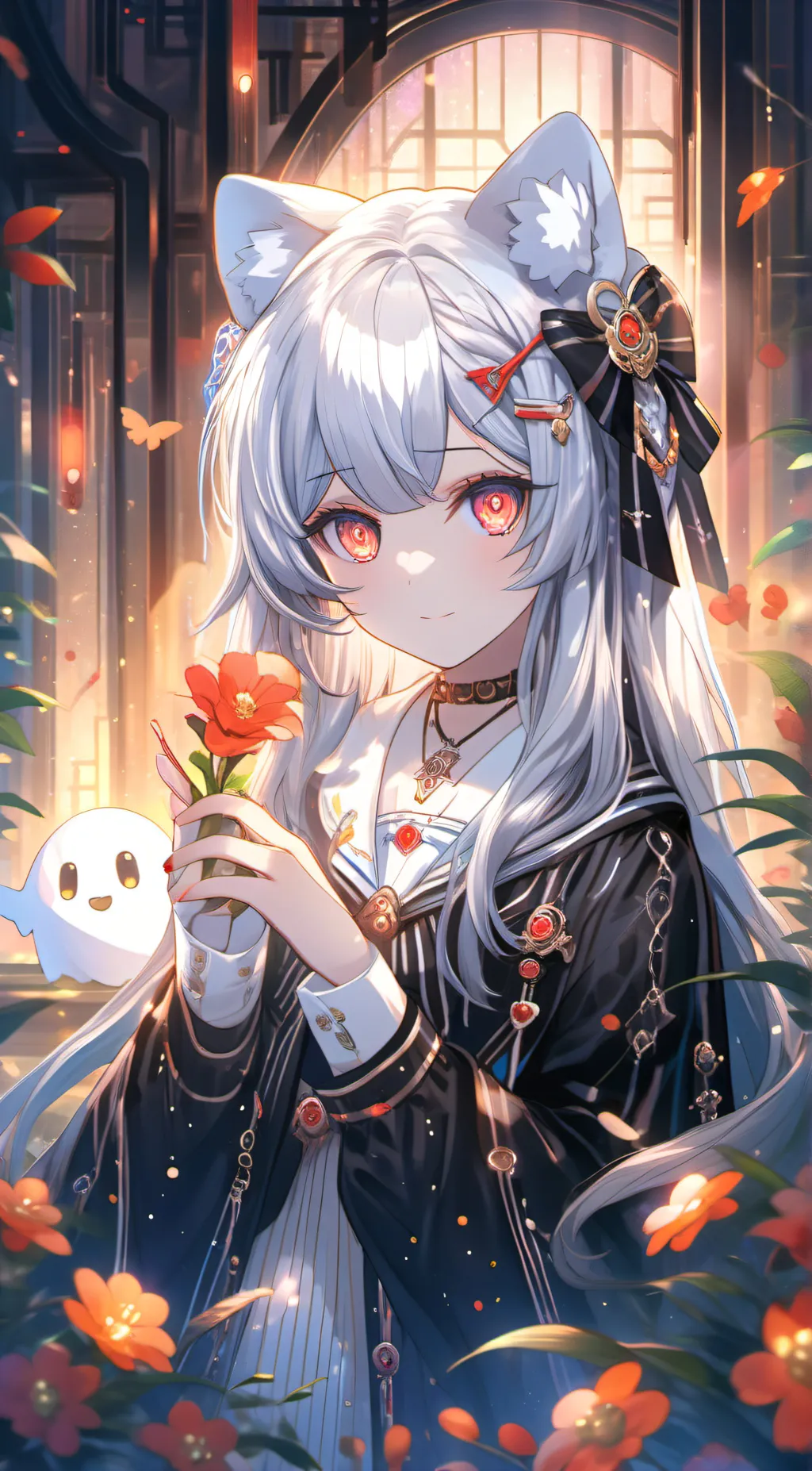 ai character: rose background