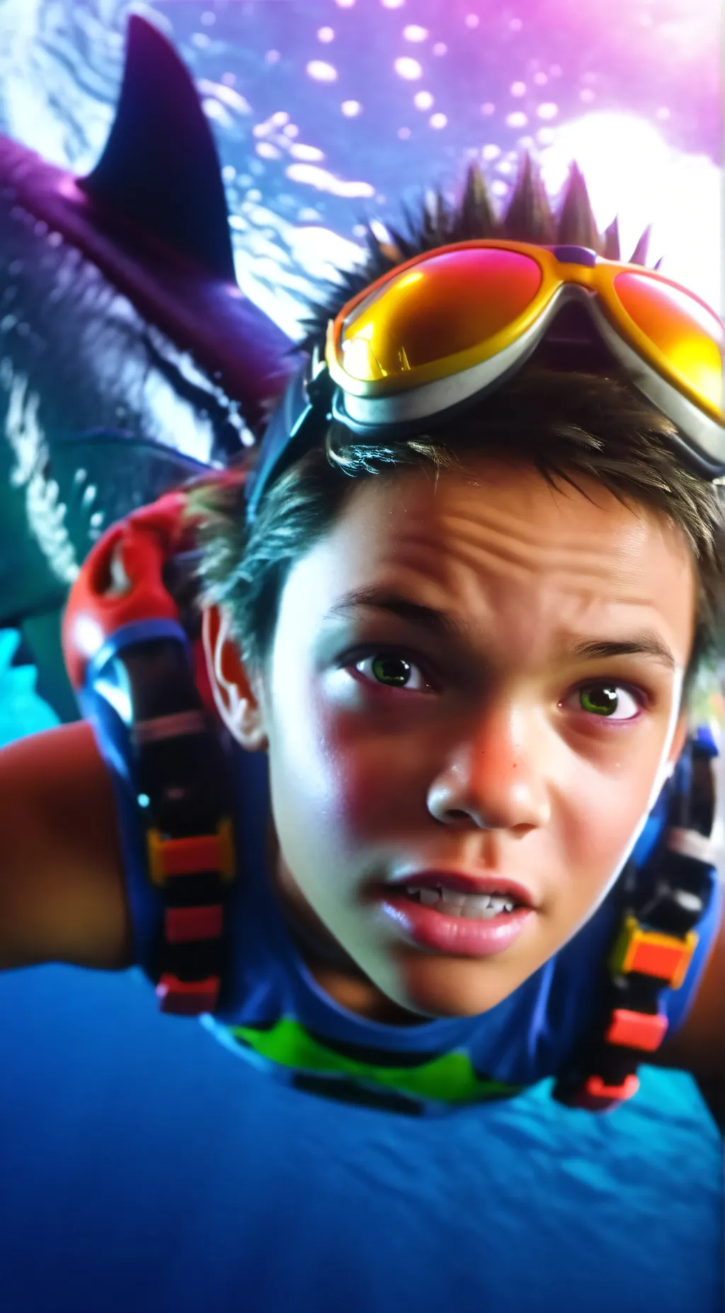 ai character: shark boy  background