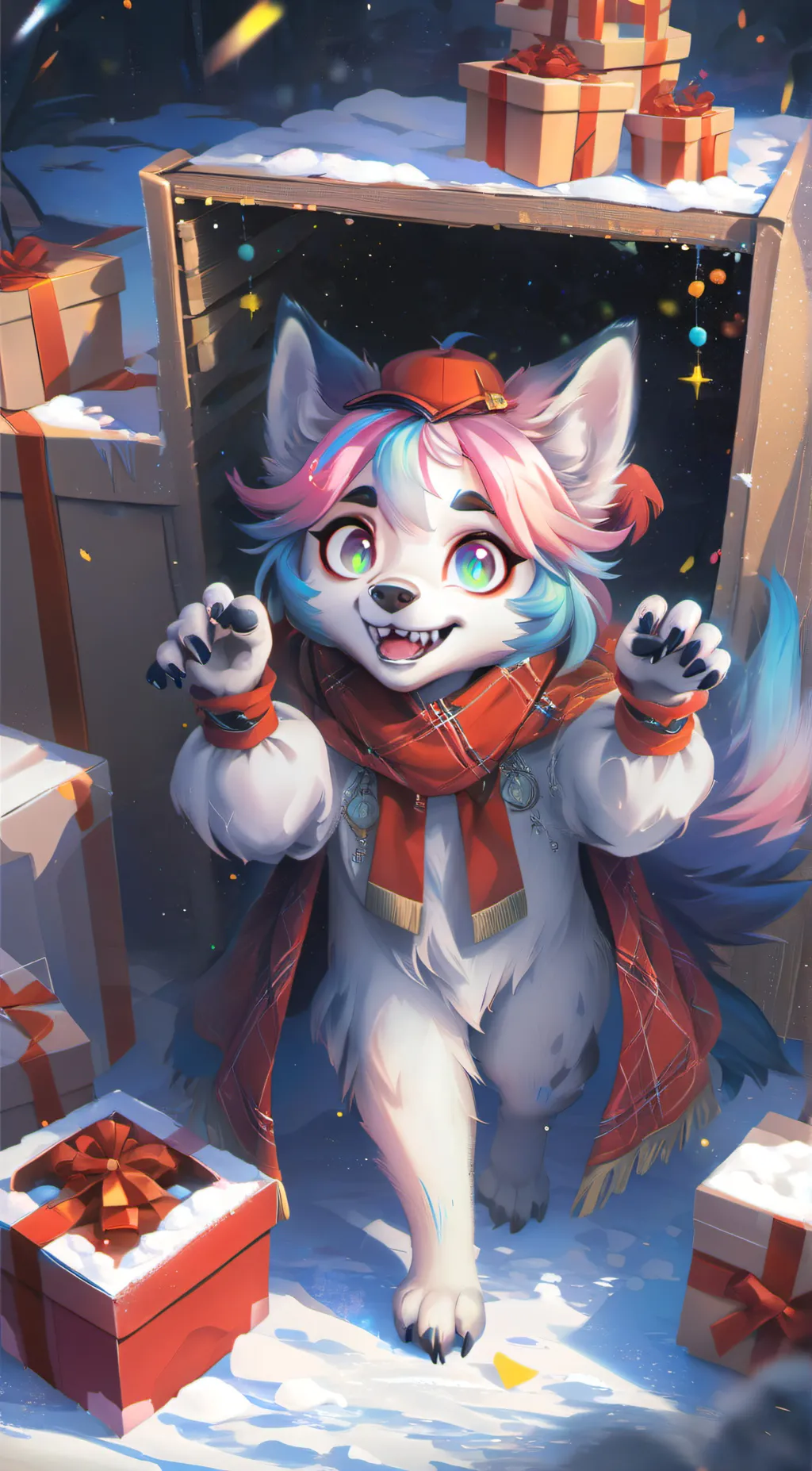 ai character: Violet background
