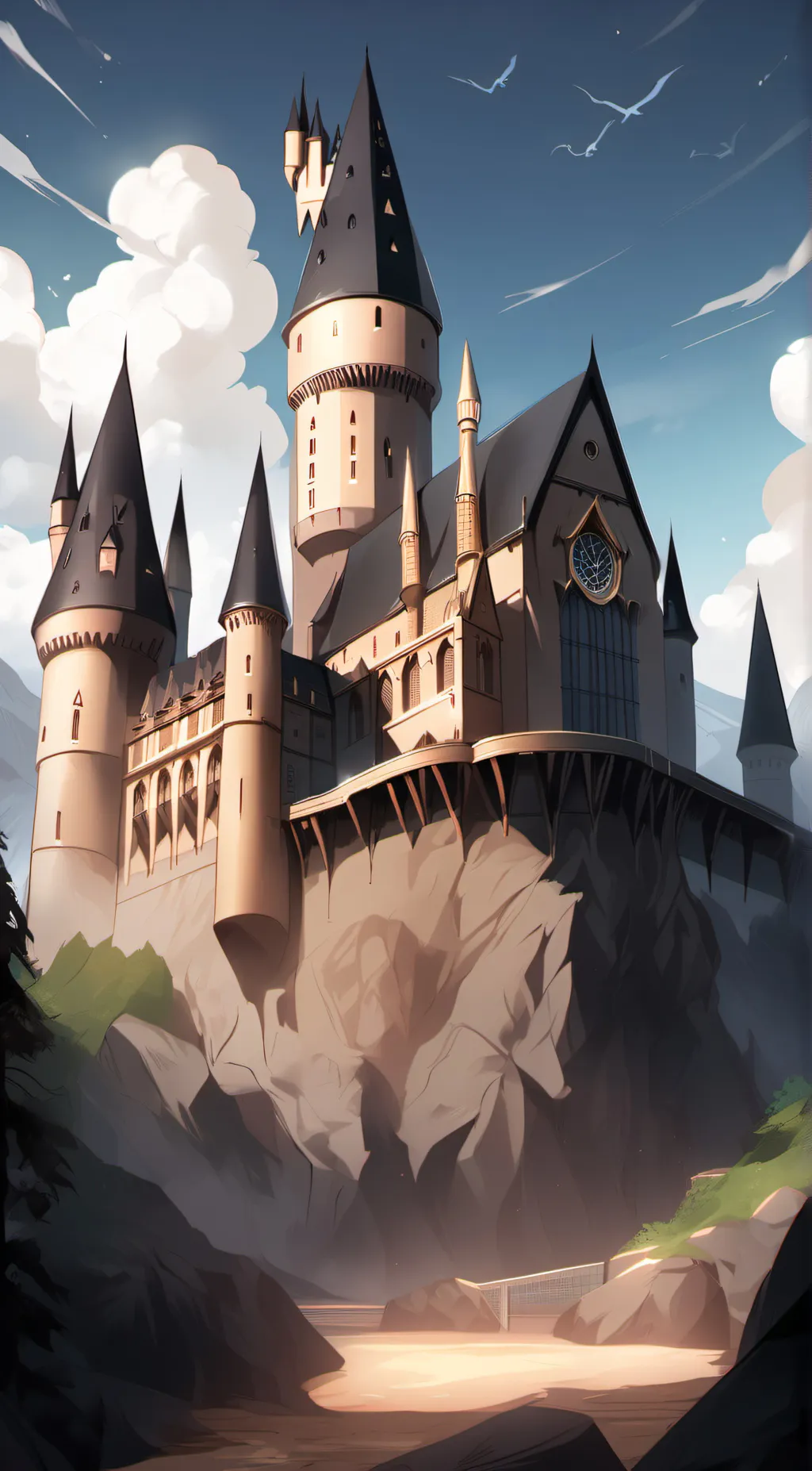ai character: Hogwarts  background