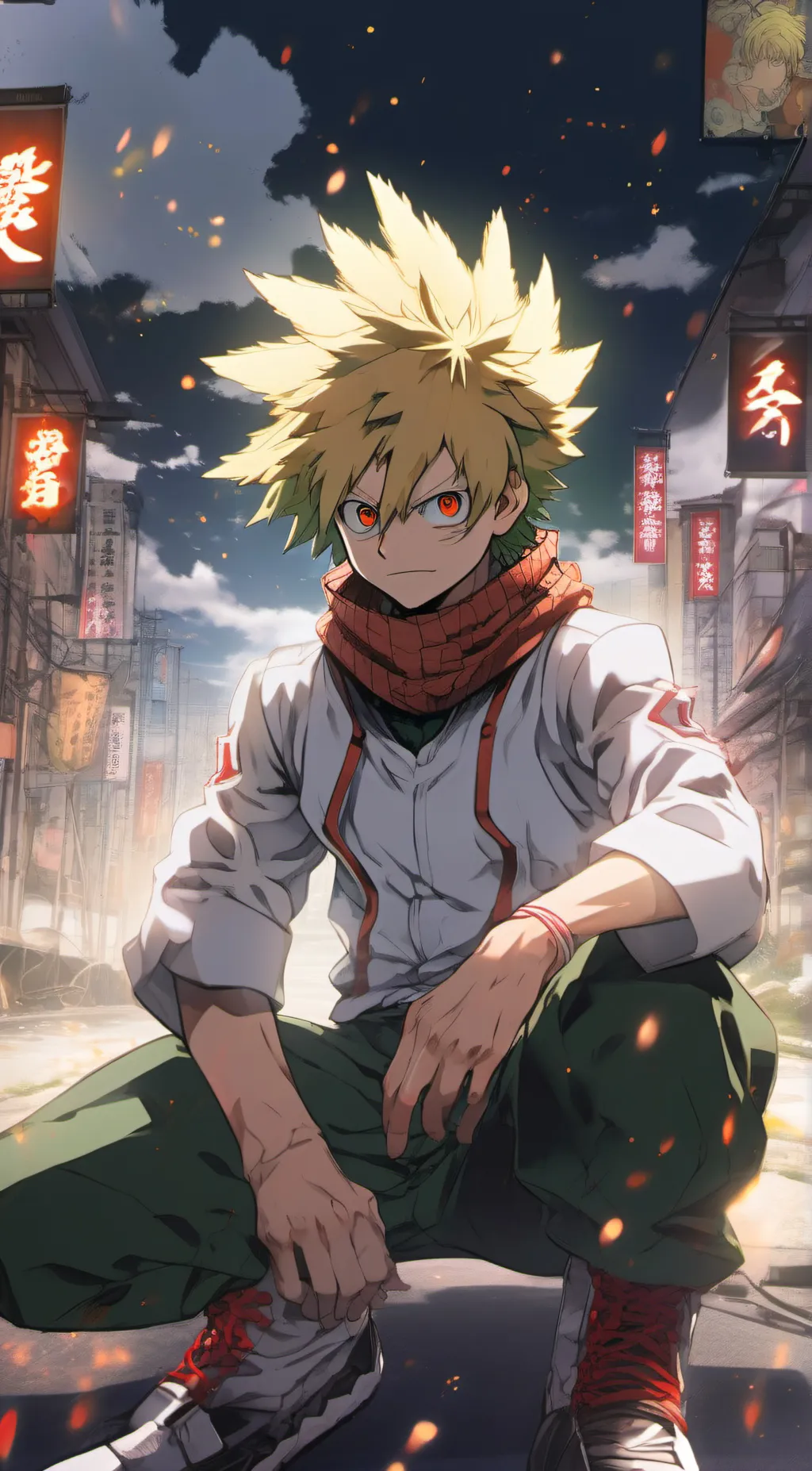 ai character: bakugo Katsuki background