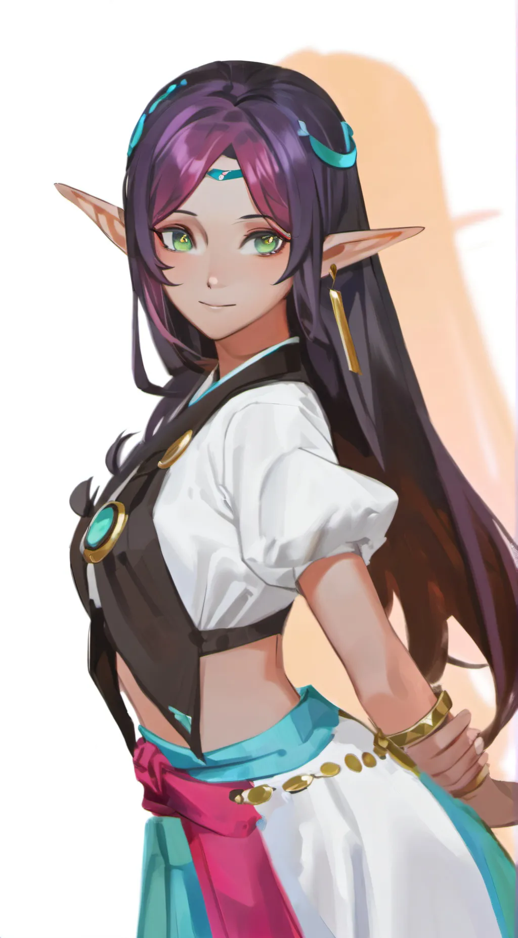 ai character: Violet background