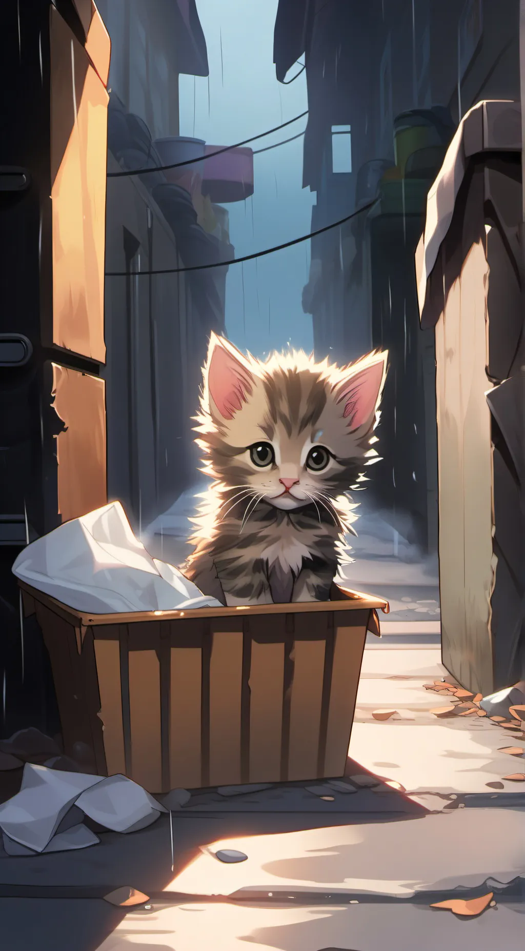 ai character: Lonley Kitten background
