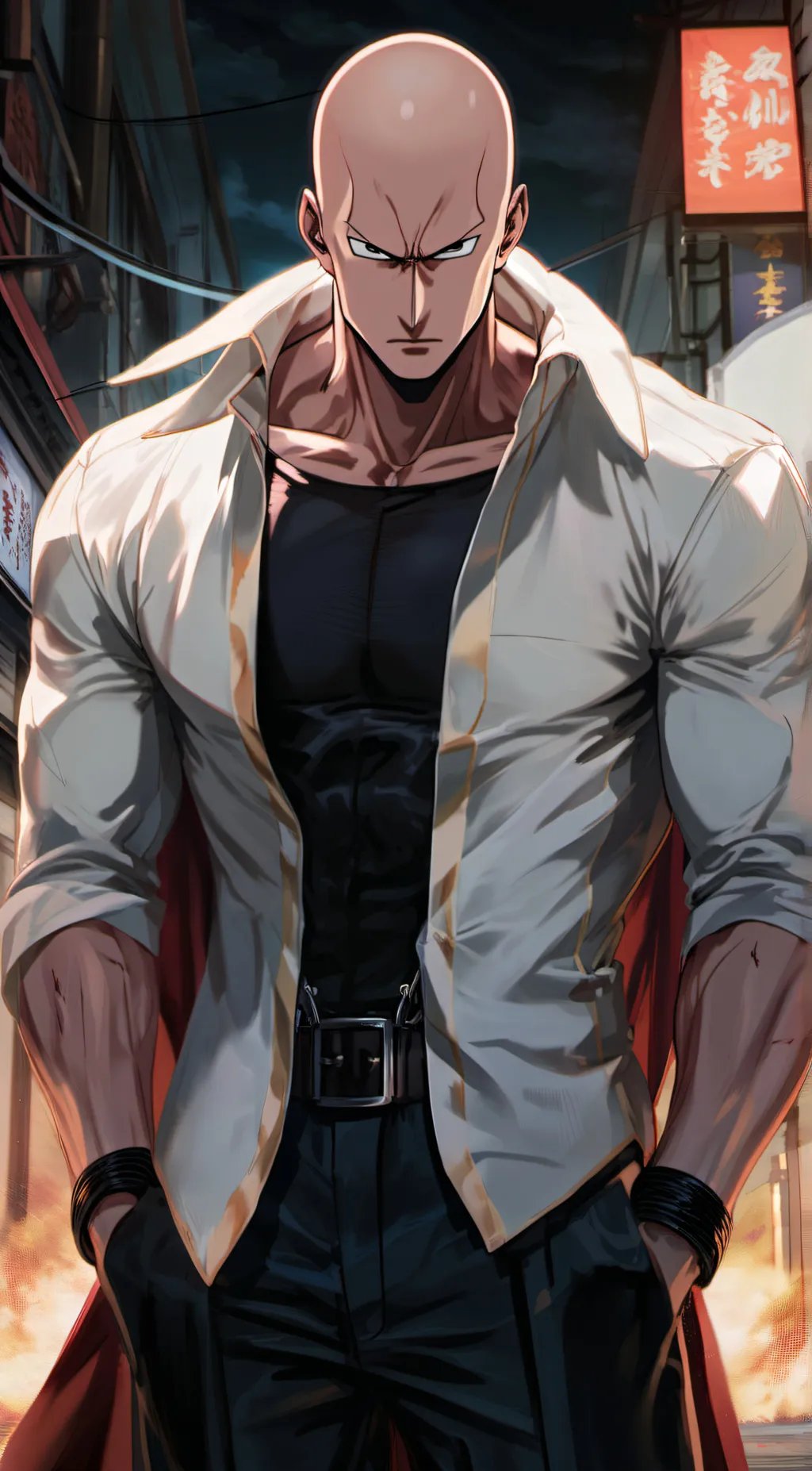 ai character: evil saitama background