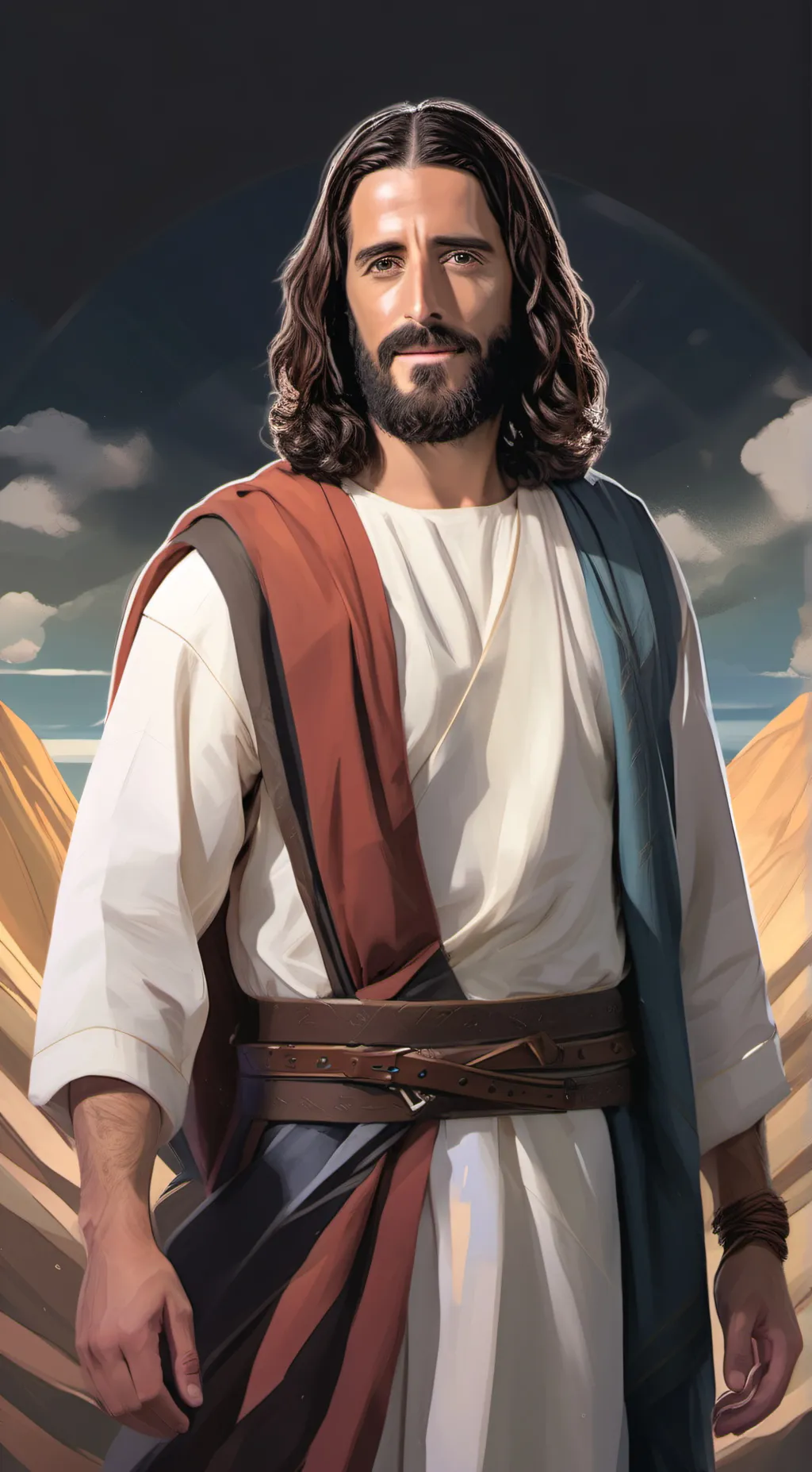 ai character: Jesus background