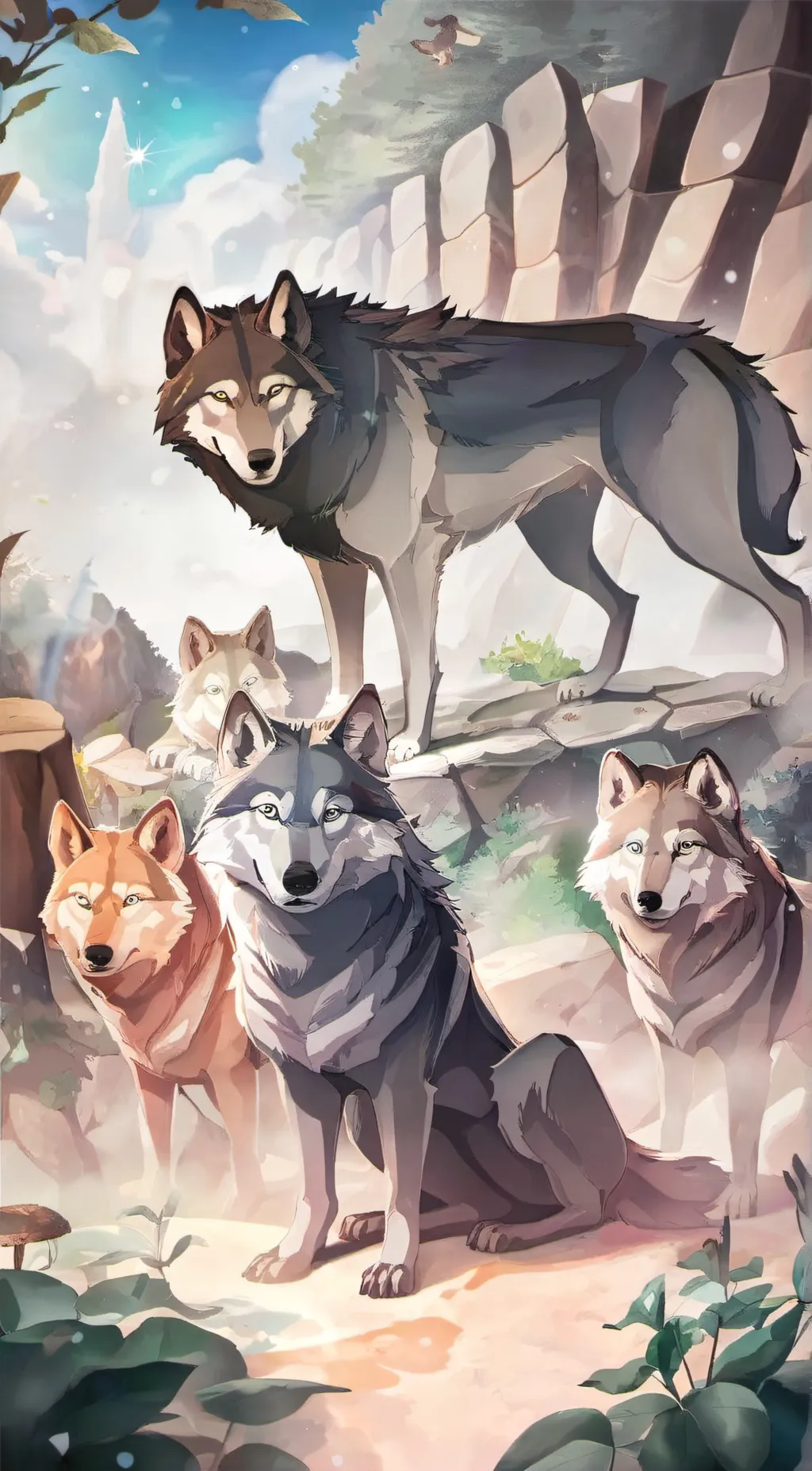 ai character: The life of a wolf background