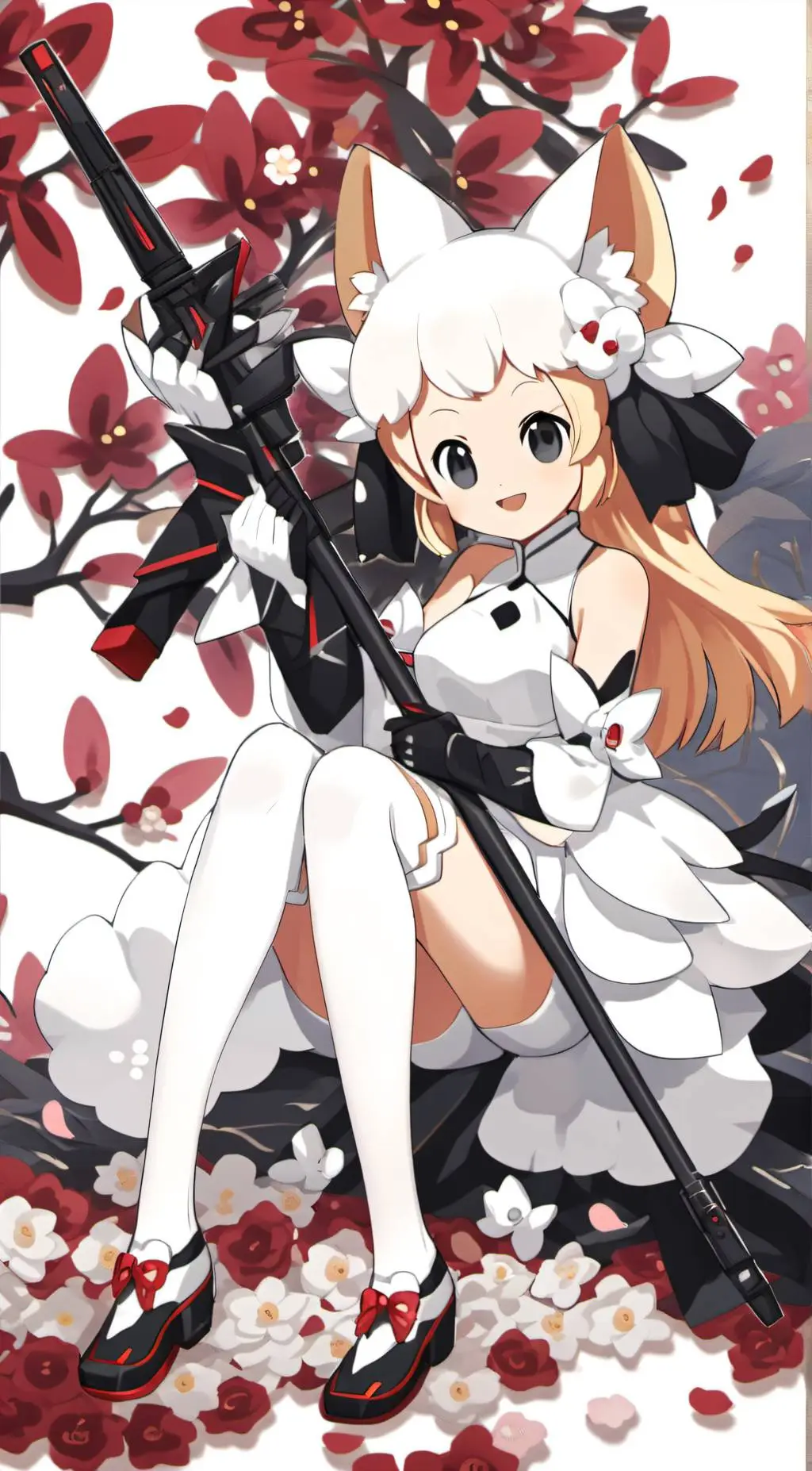 ai character: little cat  background