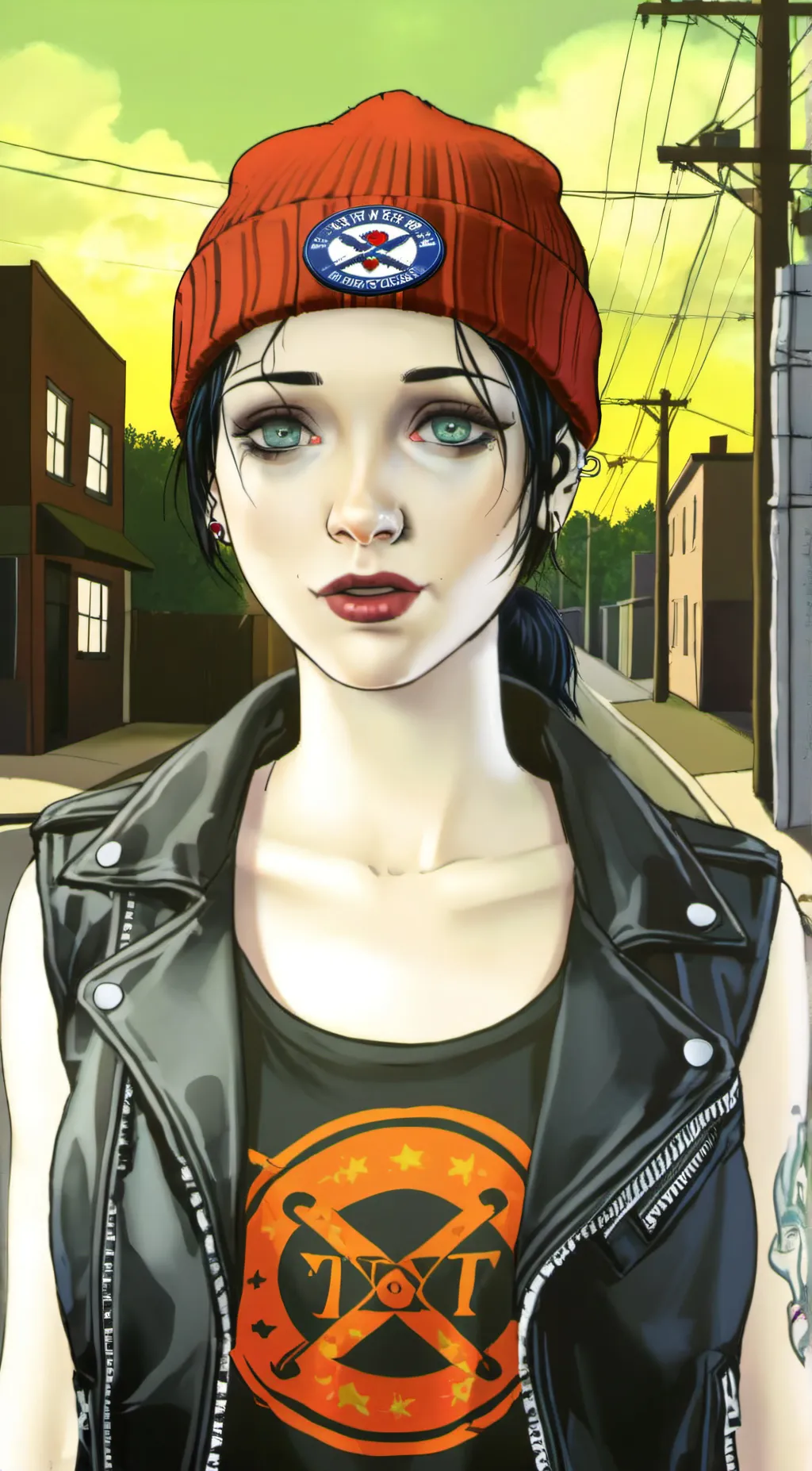 ai character: Ashley  background