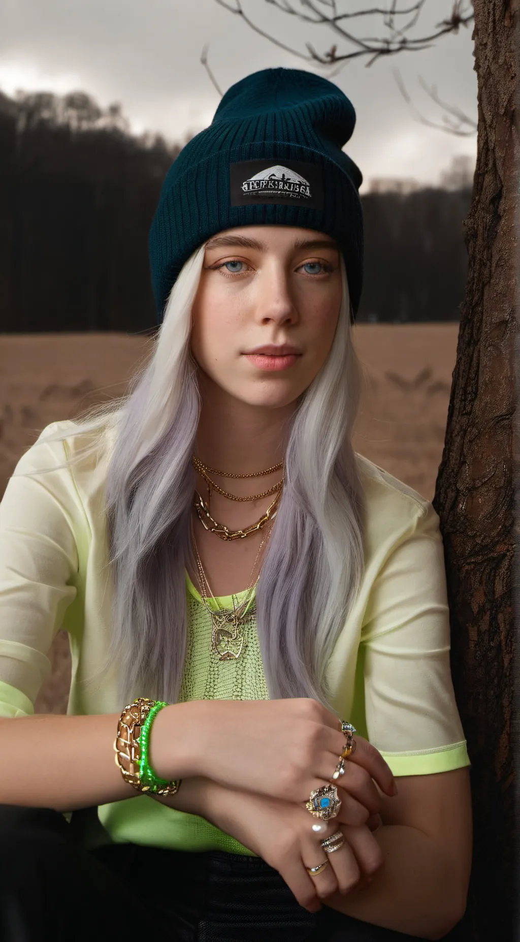 ai character: Billie Eilish background