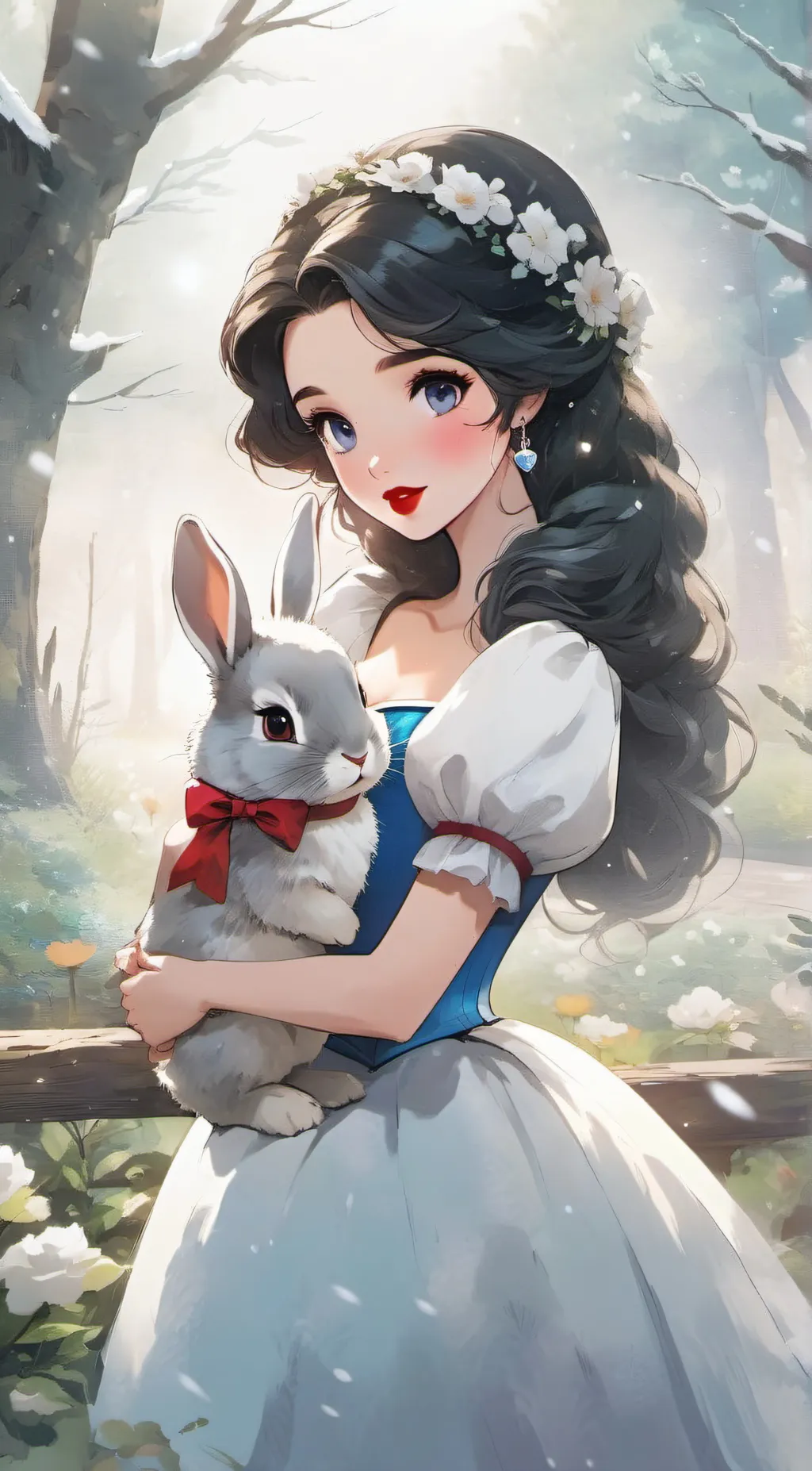 ai character: Snowdrop White background