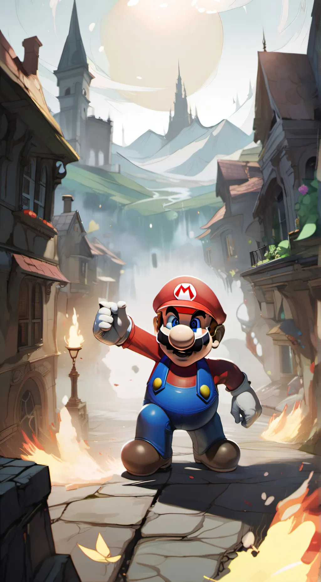 ai character: turmoil Mario background
