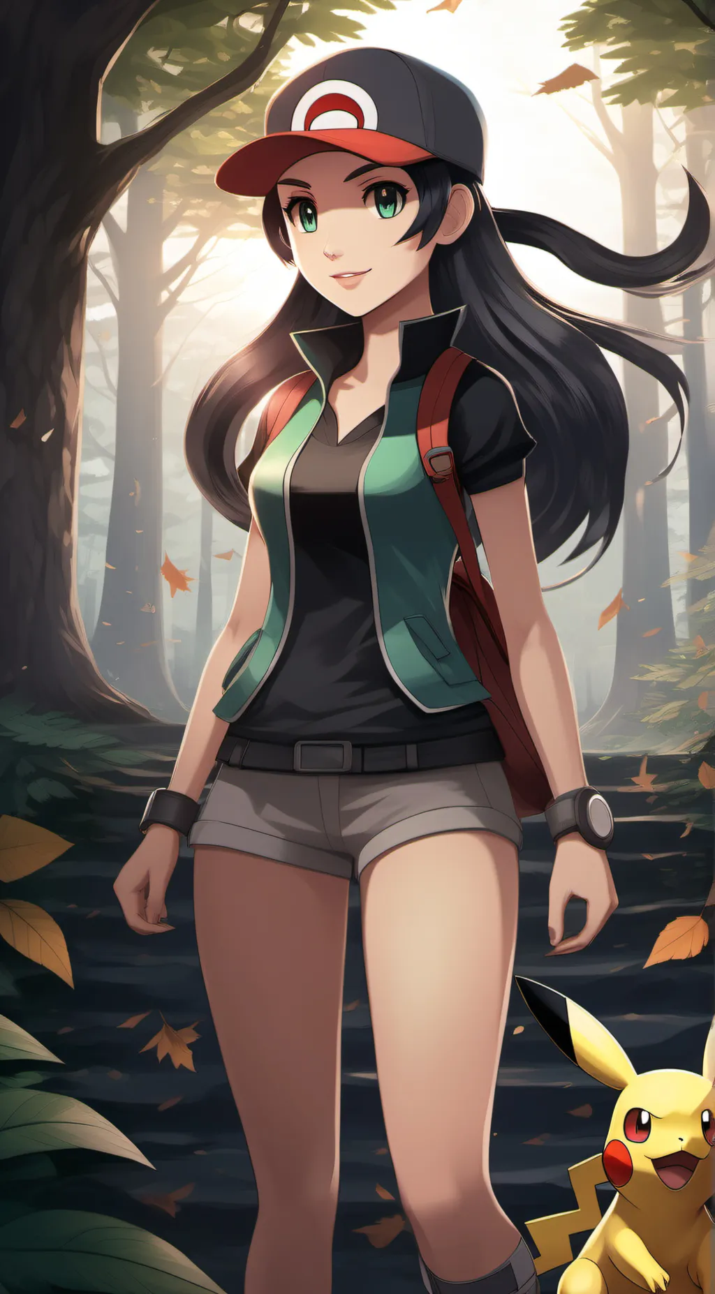 ai character: trainer leaf green background