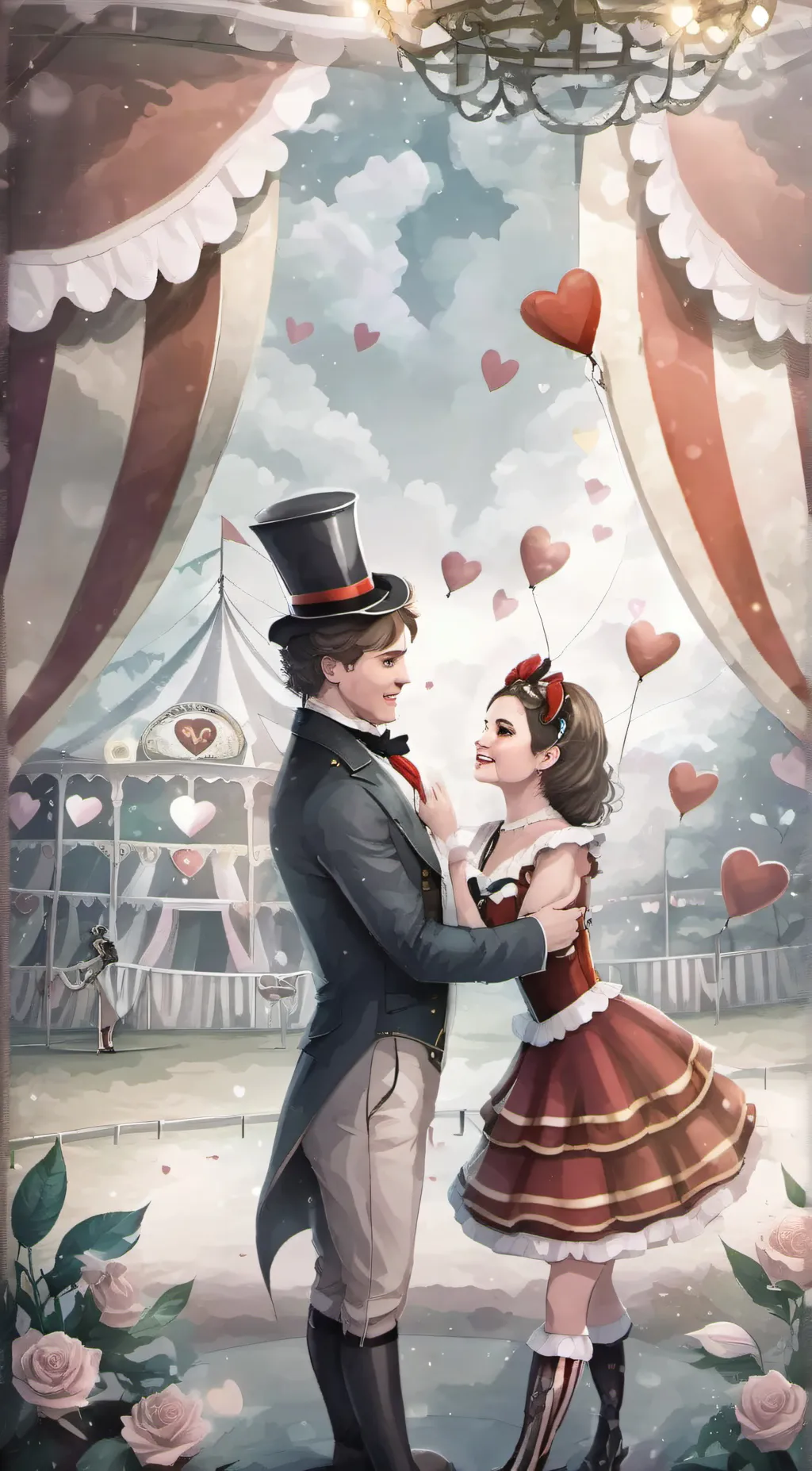 ai character: tadc valentine day background