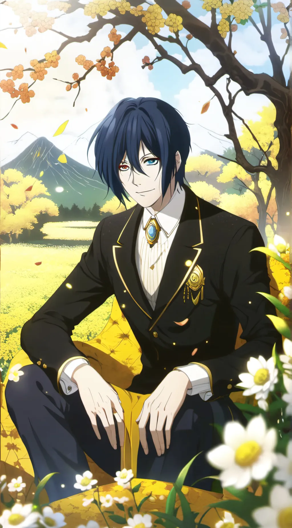 ai character: Sebastian and ciel background