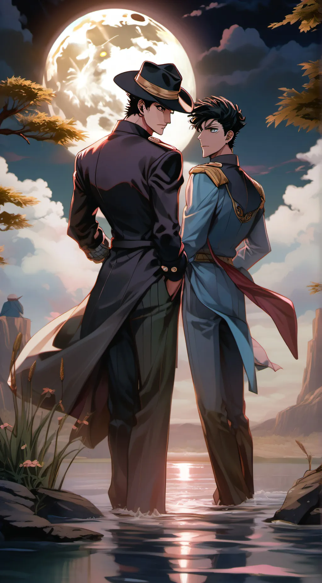 ai character: jotaro x Josuke  background