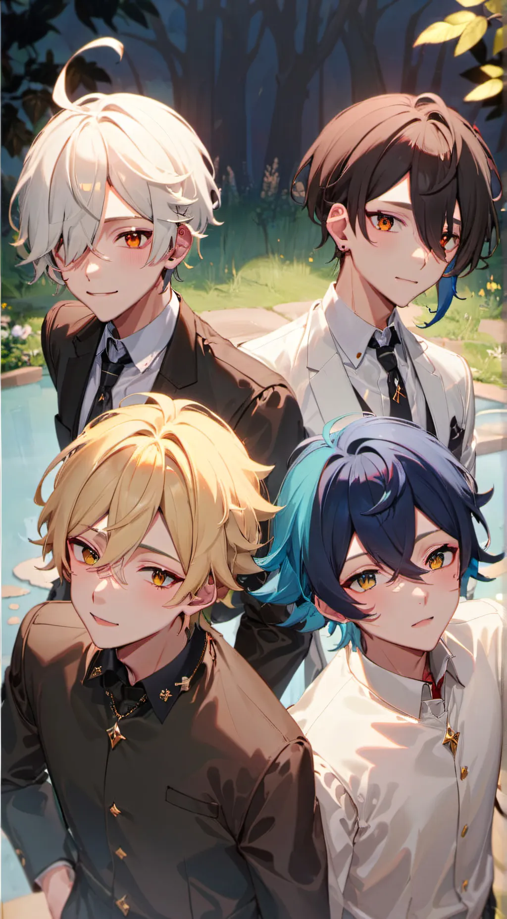 ai character: boys group chat background