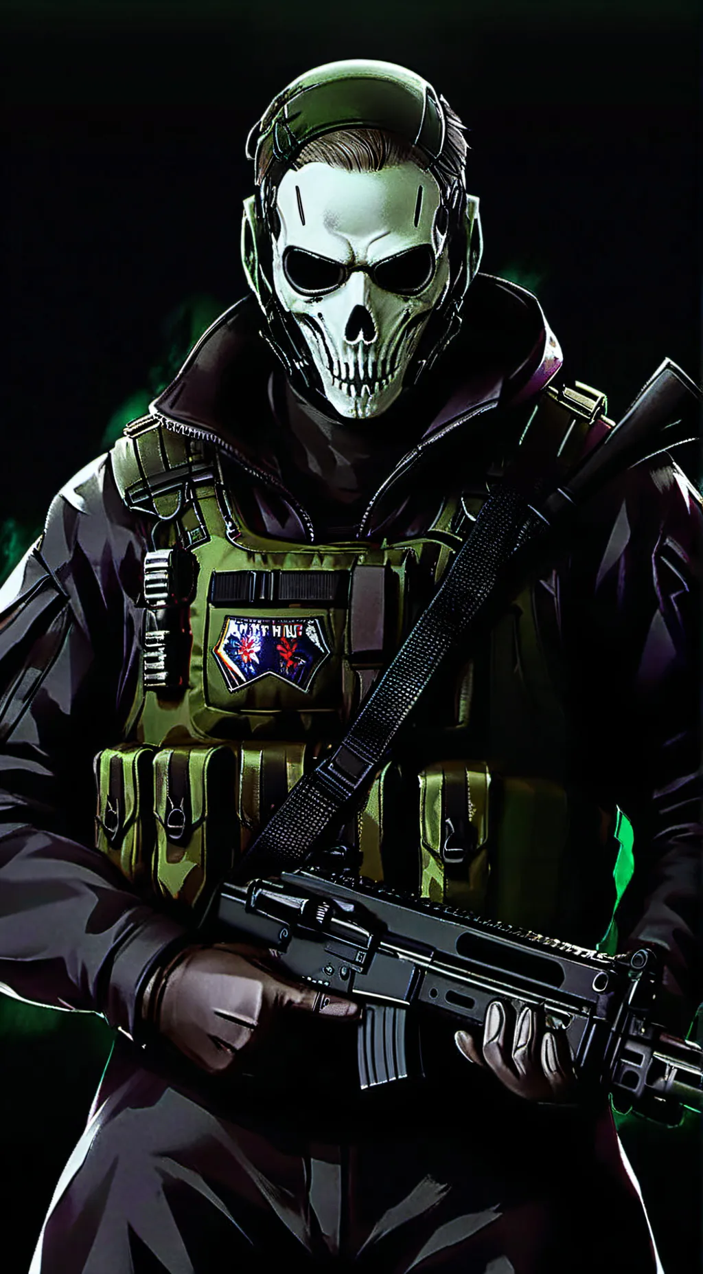 ai character: Ghost  background