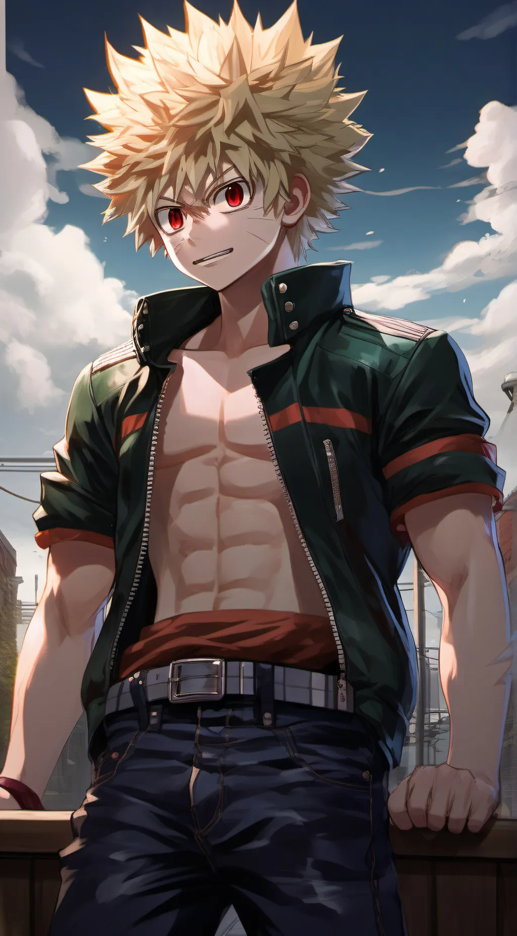 ai character: katsuki bakugo  background