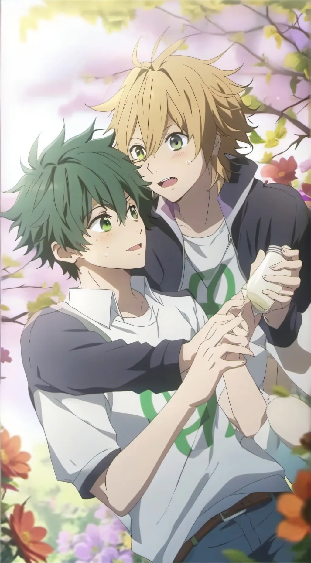 ai character: bakugo and deku background
