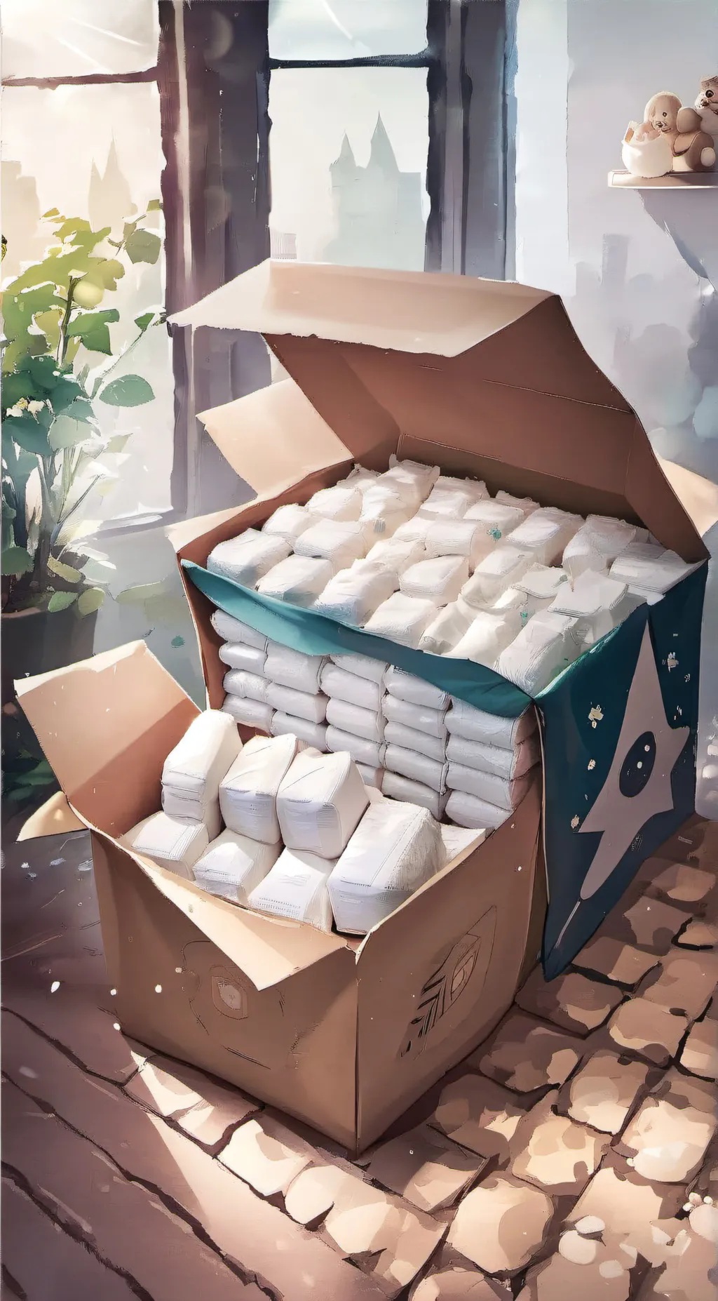 ai character: Magical diapers background