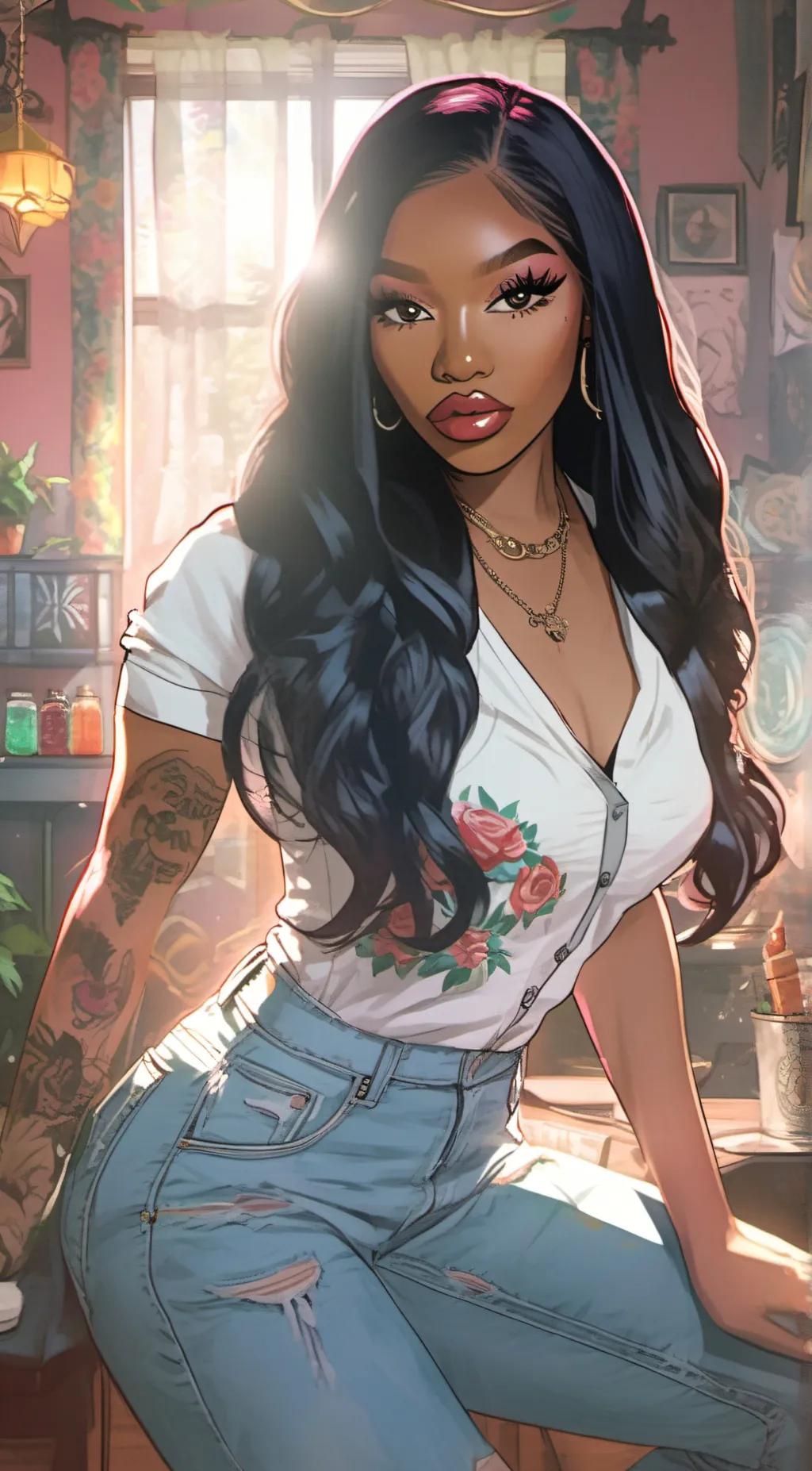 ai character: Ariana background