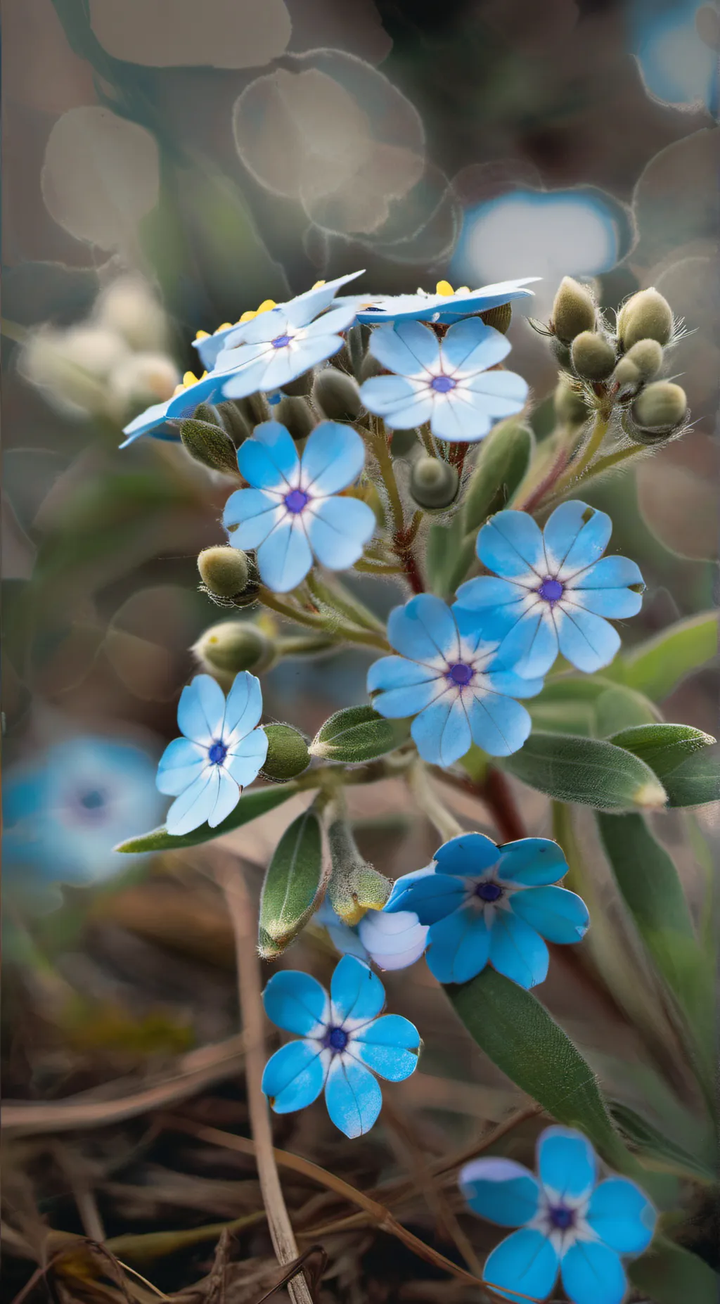 ai character: forget-me-not background