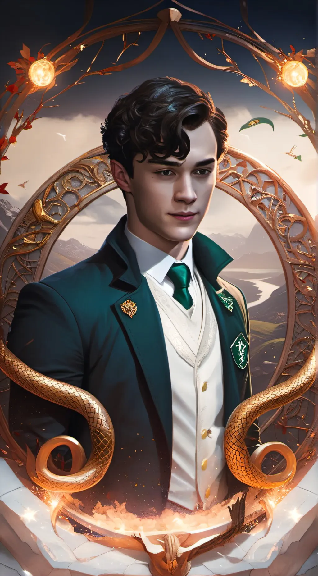 ai character: Tom Riddle  background