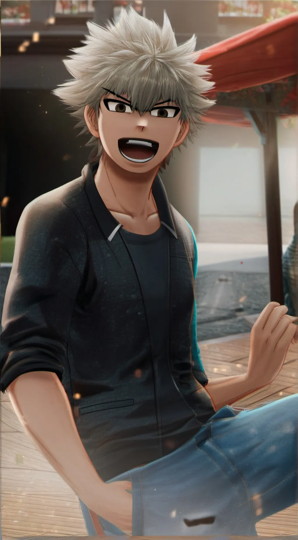 ai character: Katsuki Bakugo  background