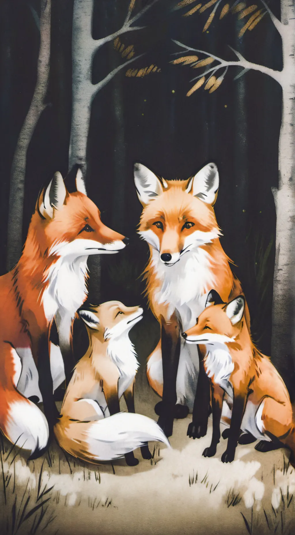 ai character: Fox Family °•°• background