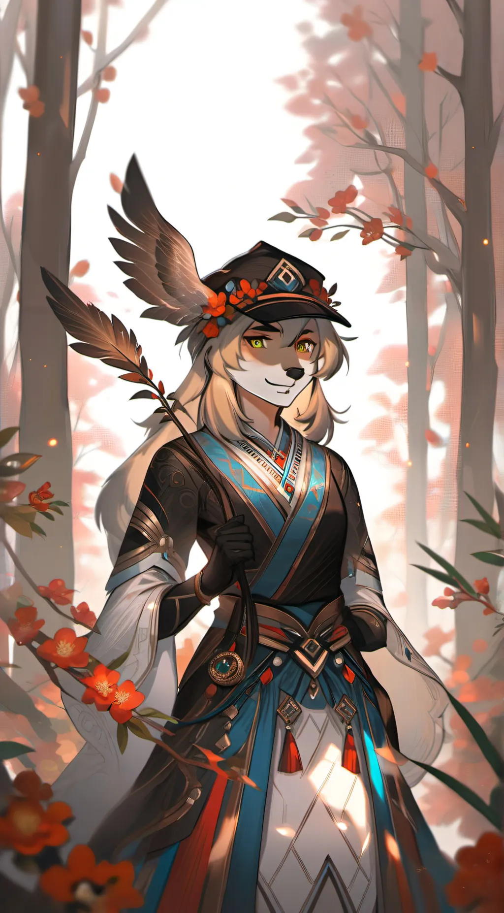 ai character: rose background