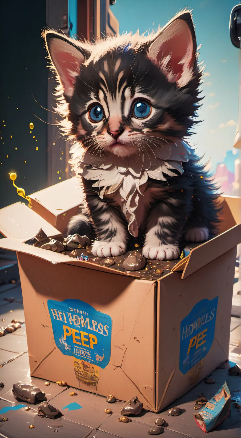 ai character: Little kitten background