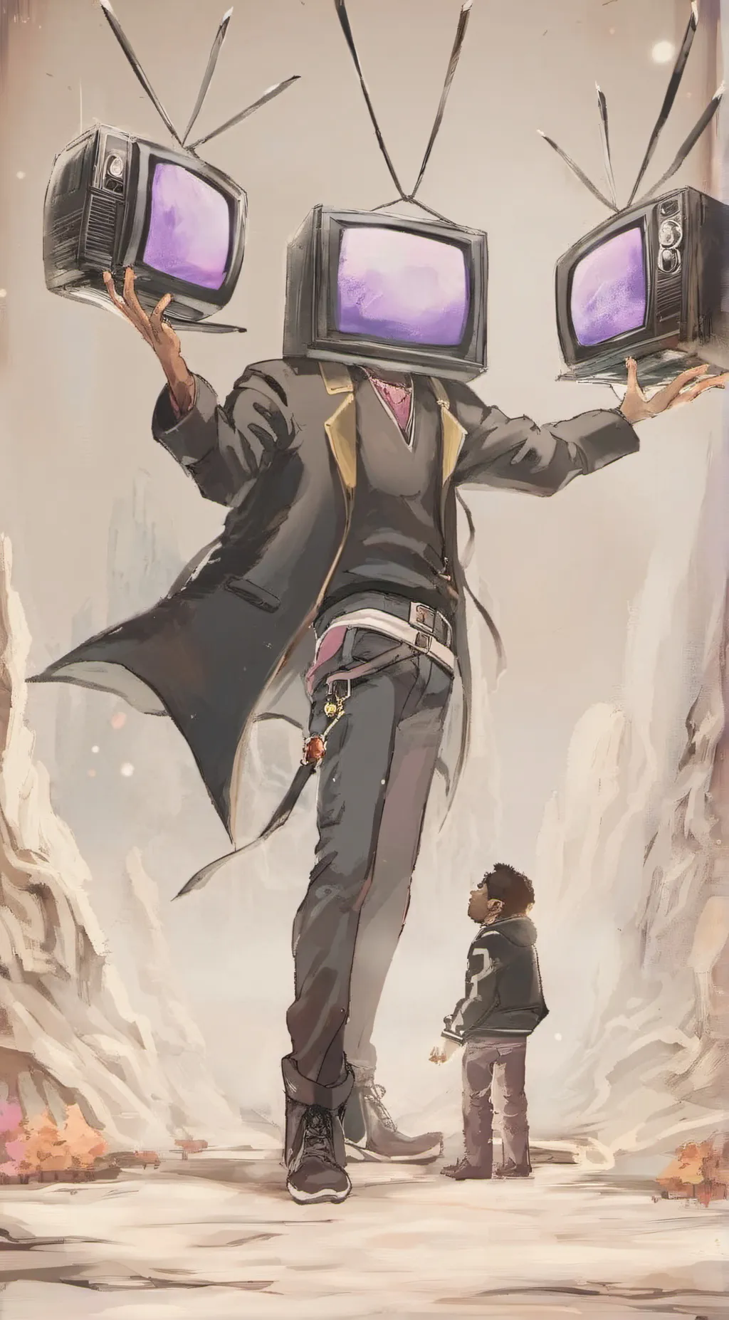 ai character: Titan Tv Man background