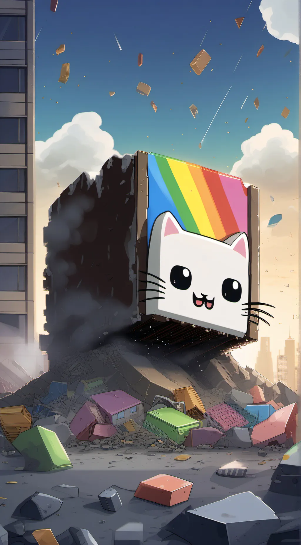 ai character: Evil nyan cat background