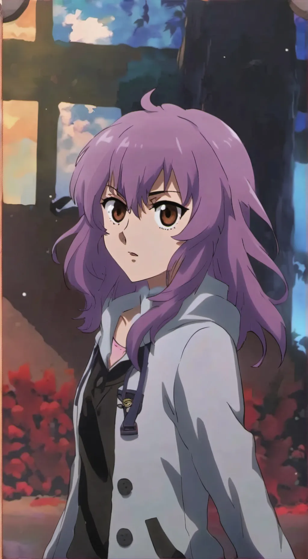 ai character: Shinoa Hiragi background