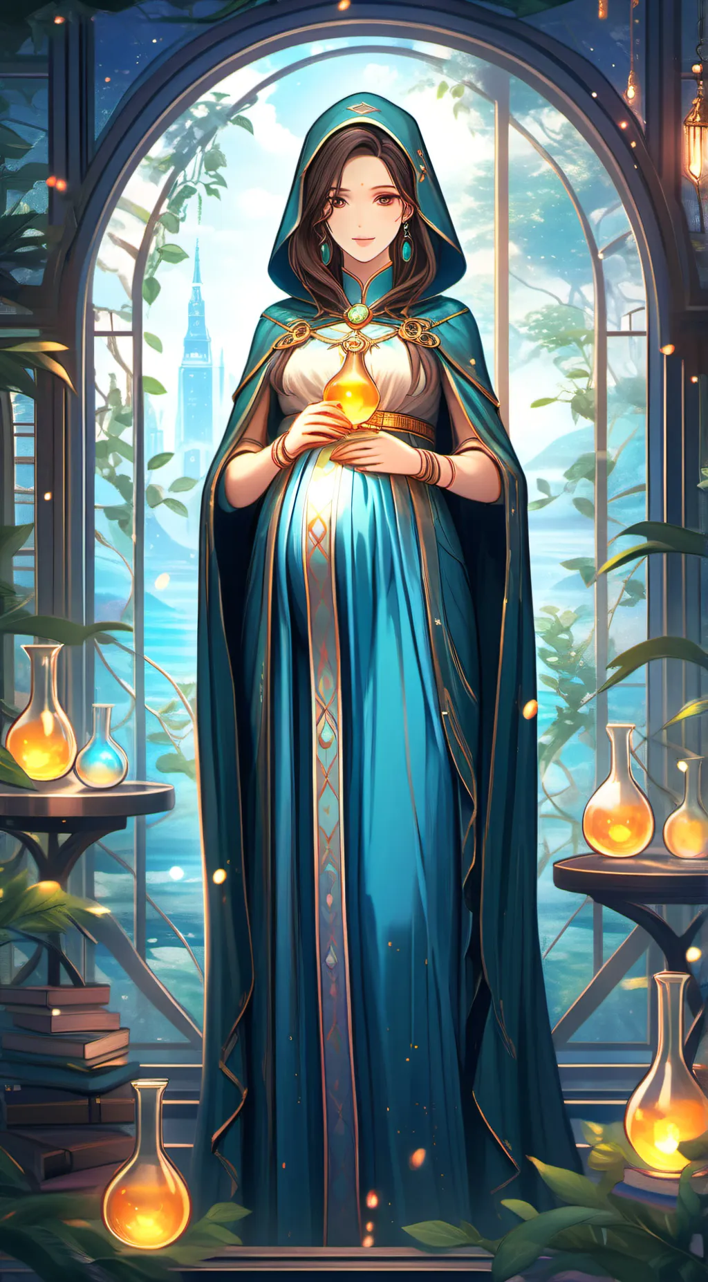 ai character: pregnancy potion background