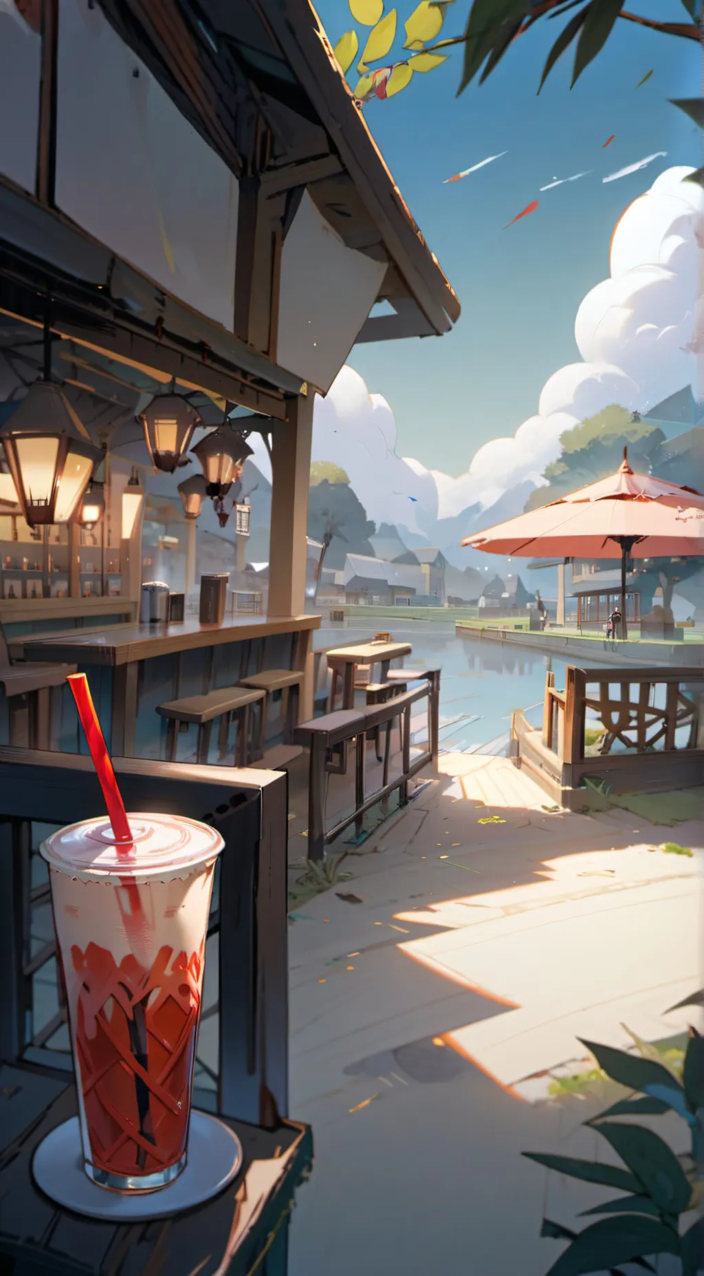 ai character: pennywise in straw background