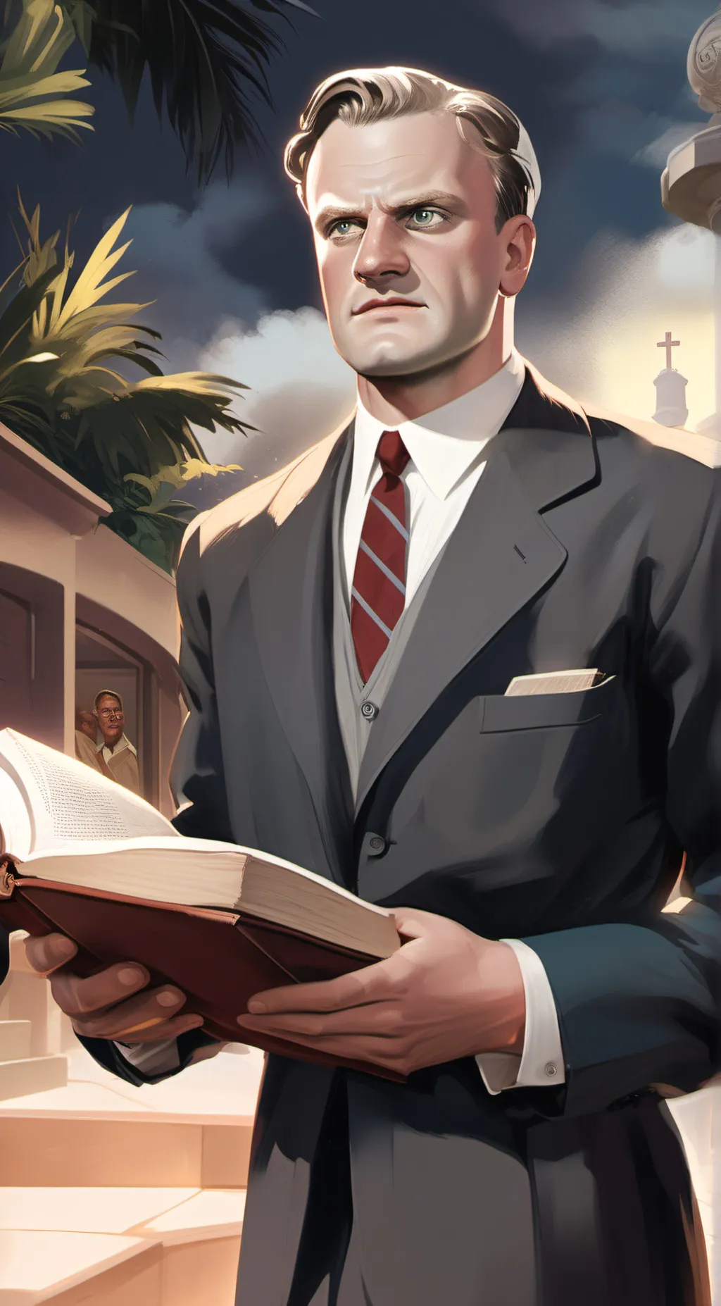 ai character: Billy Graham background