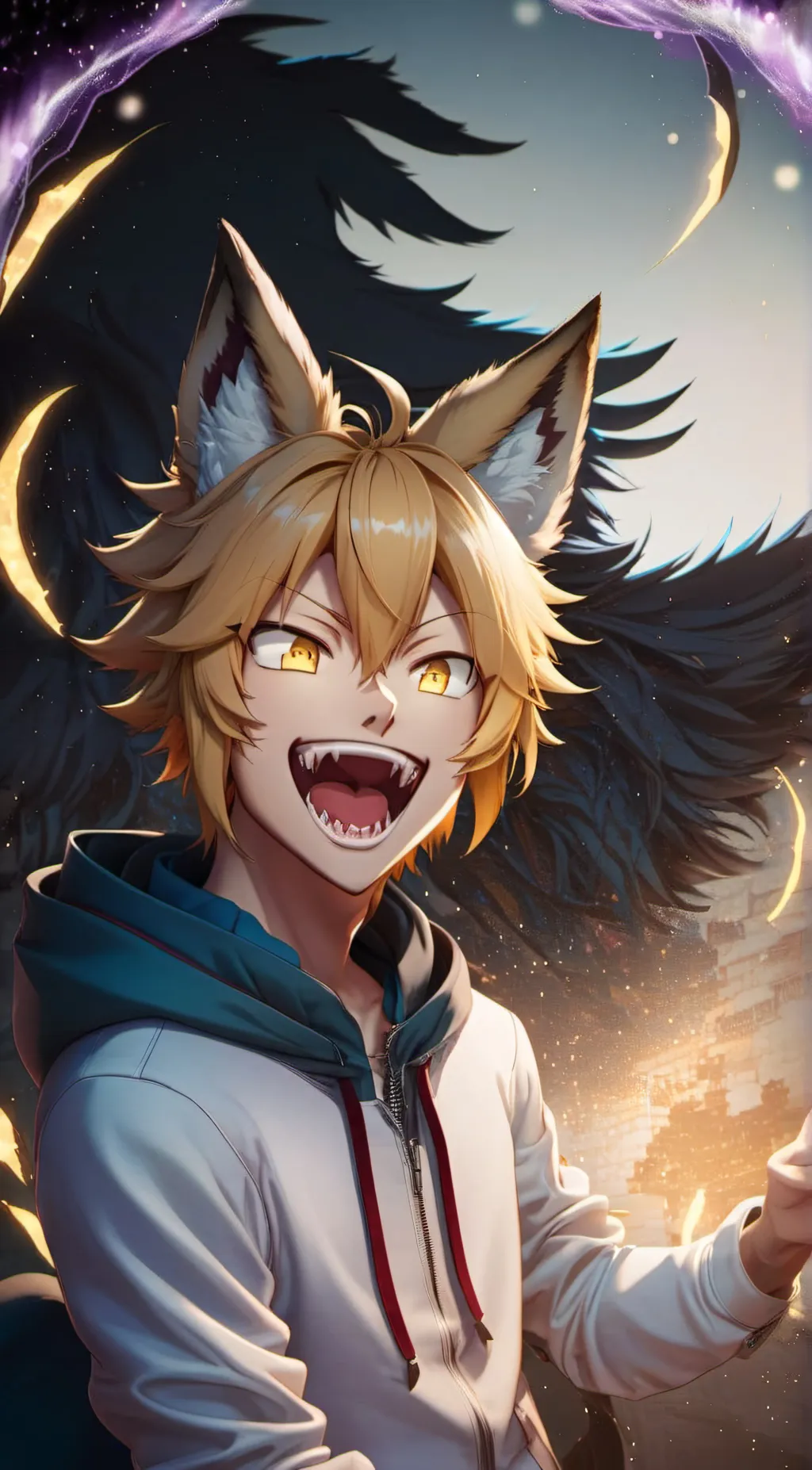 ai character: wolf kaminari background
