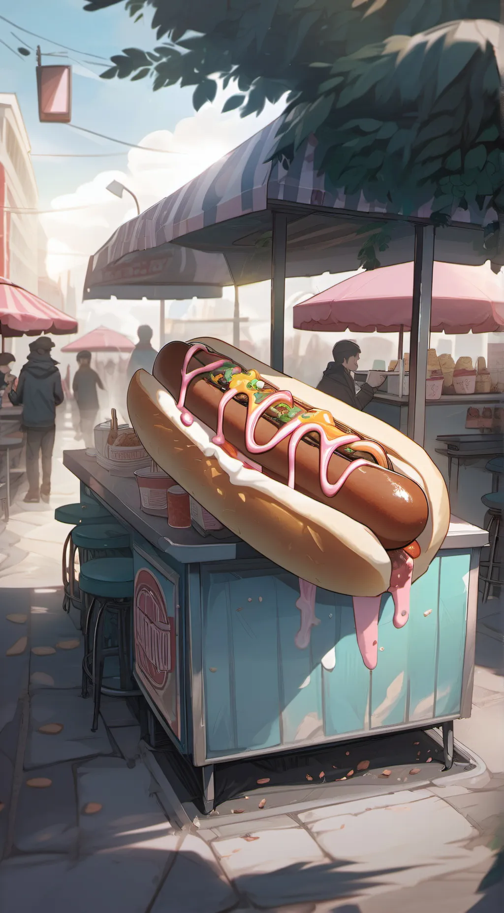 ai character: Femalize Hotdog background