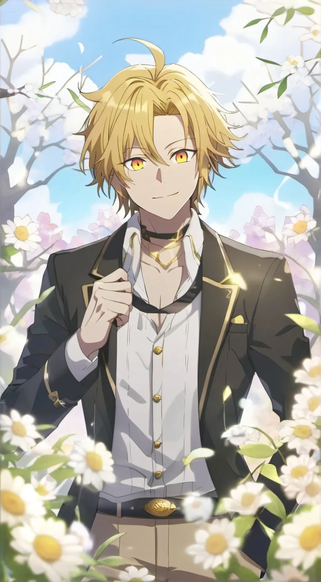 ai character: Denki Kaminari  background