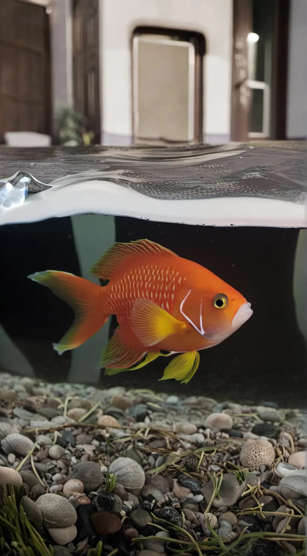 ai character: orange fish background