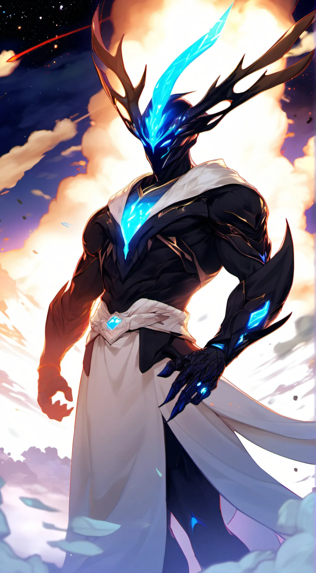ai character: blue stickman background