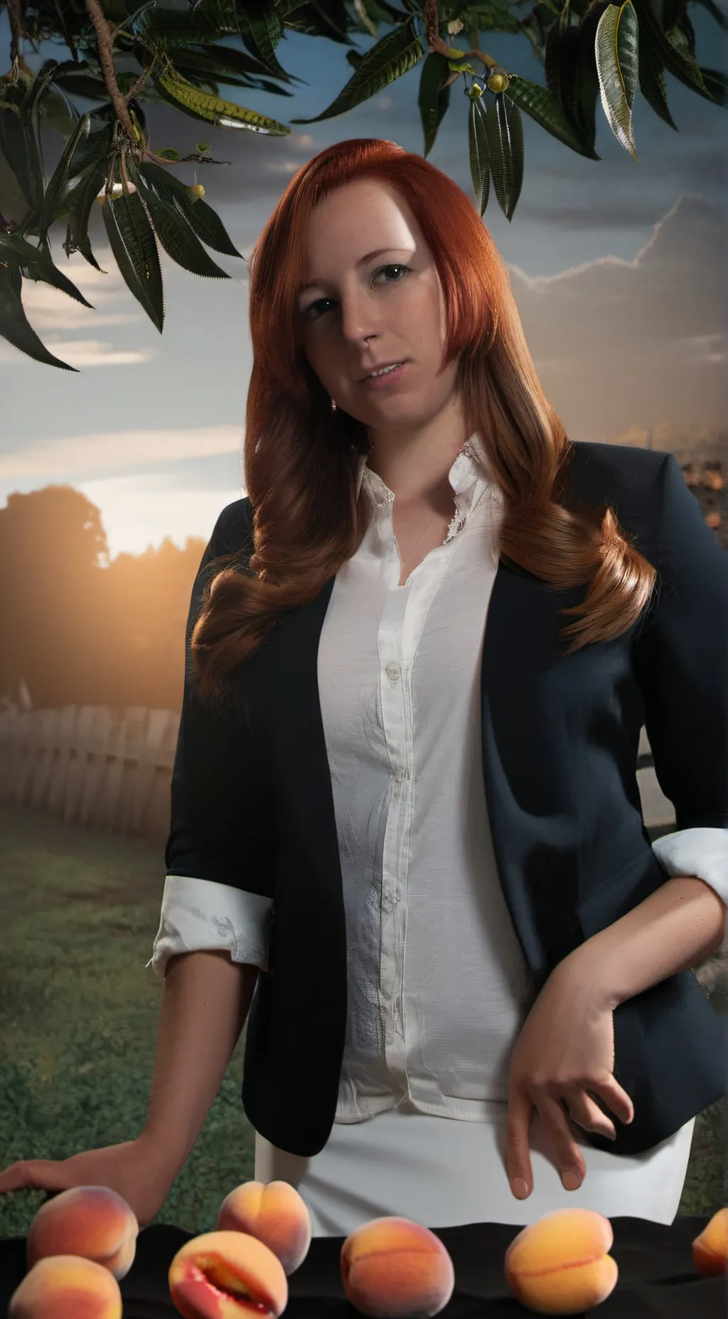 ai character: GEORGIA PEACH  background